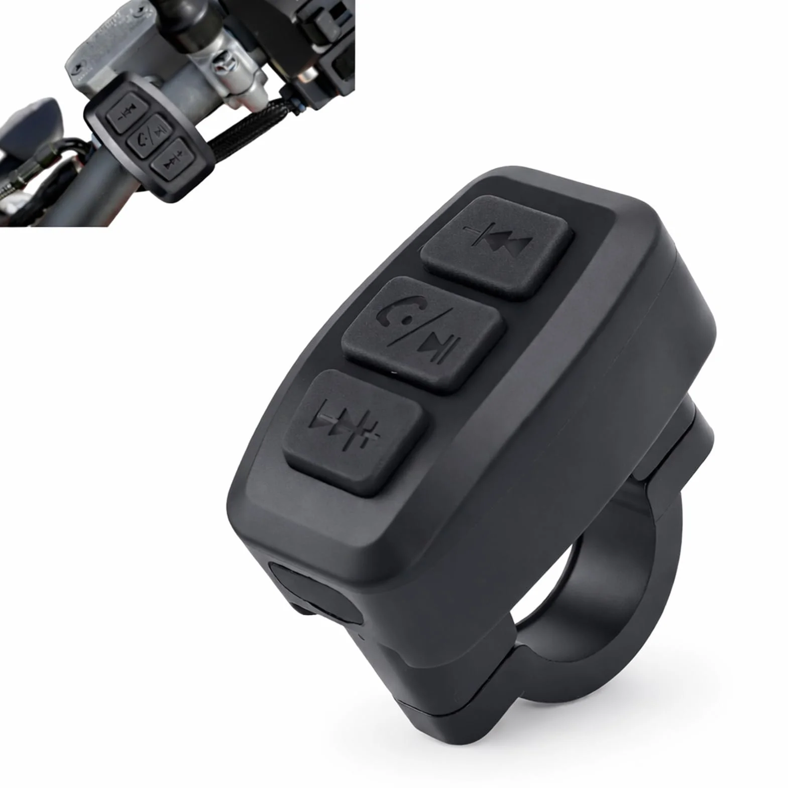 Kontroler Bluetooth do Motocykla Rowerowego, Wodoodporny Pilot do Telefonu Komórkowego IPX6 dla IOS, Android, Akumulator, Zasięg 15M (Plyistypfdvwki1gu-11)