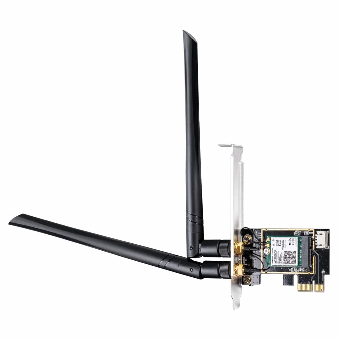 Cudy WE3000 AX 3000 Mbps bezprzewodowa karta WiFi 6 PCIe do komputera, moduł Bluetooth 5.0 wewnątrz, 2402 Mb/s 574 Mbps, Bluetooth 5.0/4.2/4.0, 802.11ax/ac/a/b/g/n Windows 10 64-bit czarny