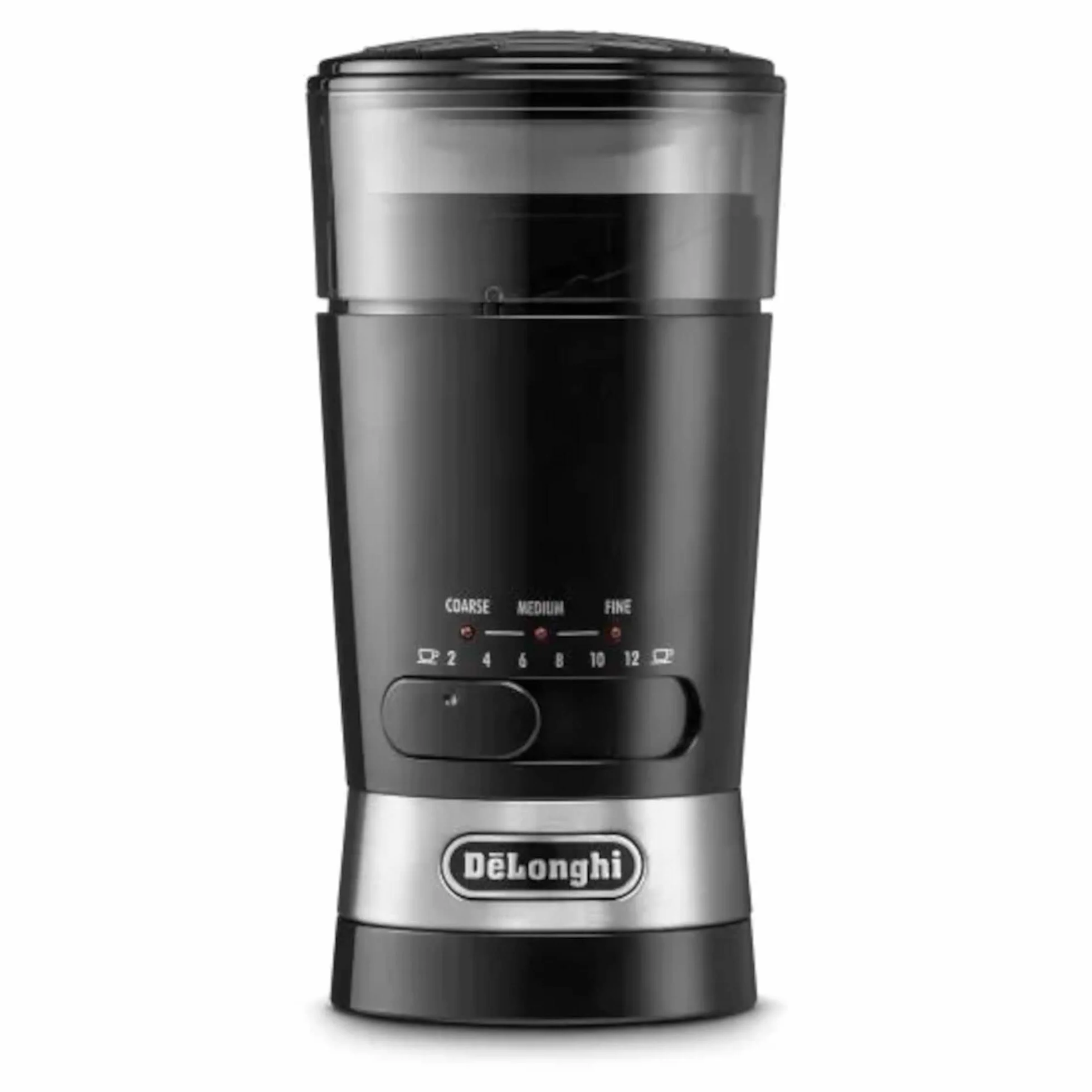 De'Longhi 1 KG210 Moulin à café 90 grammes, Lames en Acier Inoxydable, capacité de Tasse réglable, Utilisation Ultra-Rapide, Multicolore