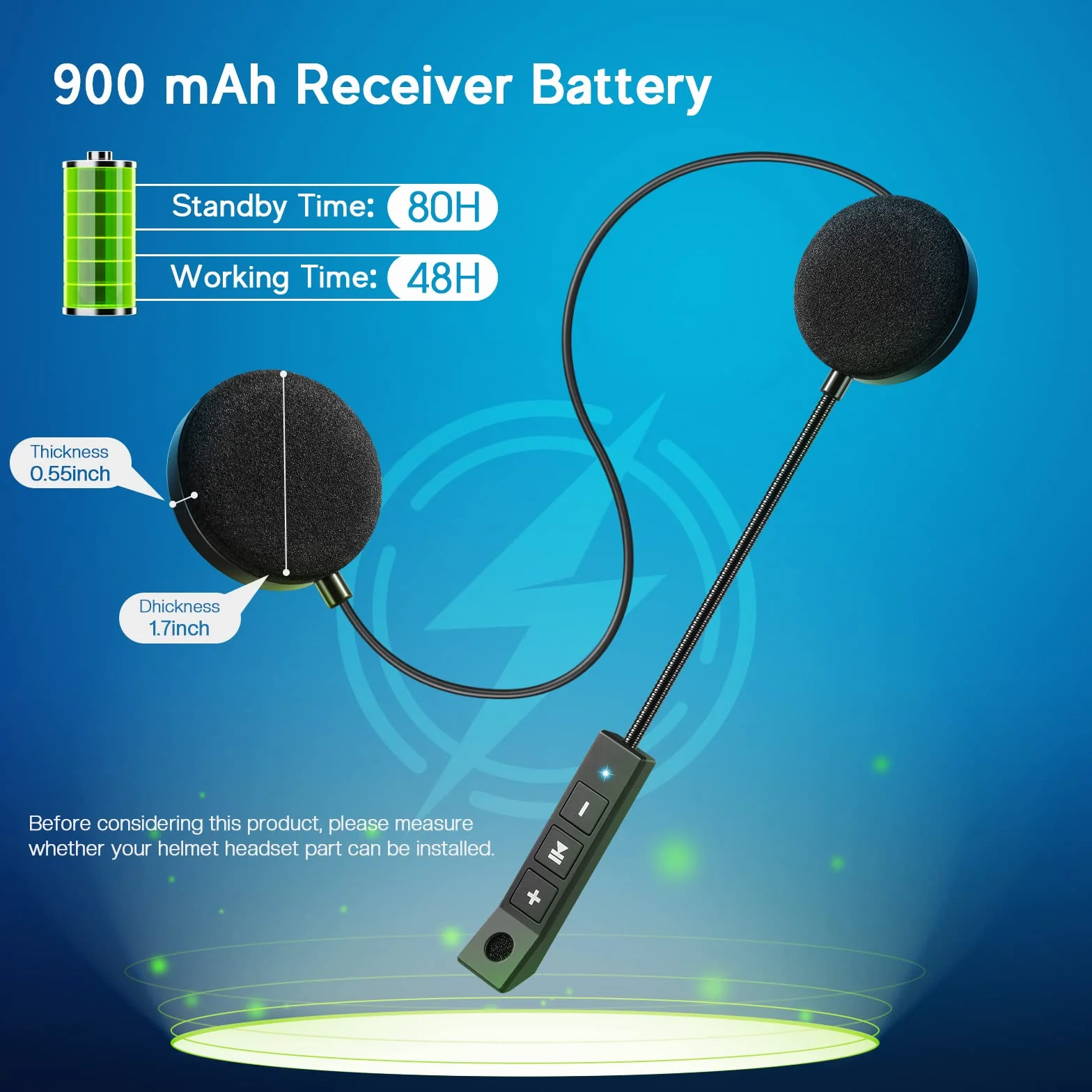 MAXTO Kask motocyklowy z Bluetoothem Słuchawki głośnomówiące głośnik Bluetooth 5.3 EDR, wysokiej jakości, automatyczny anwser