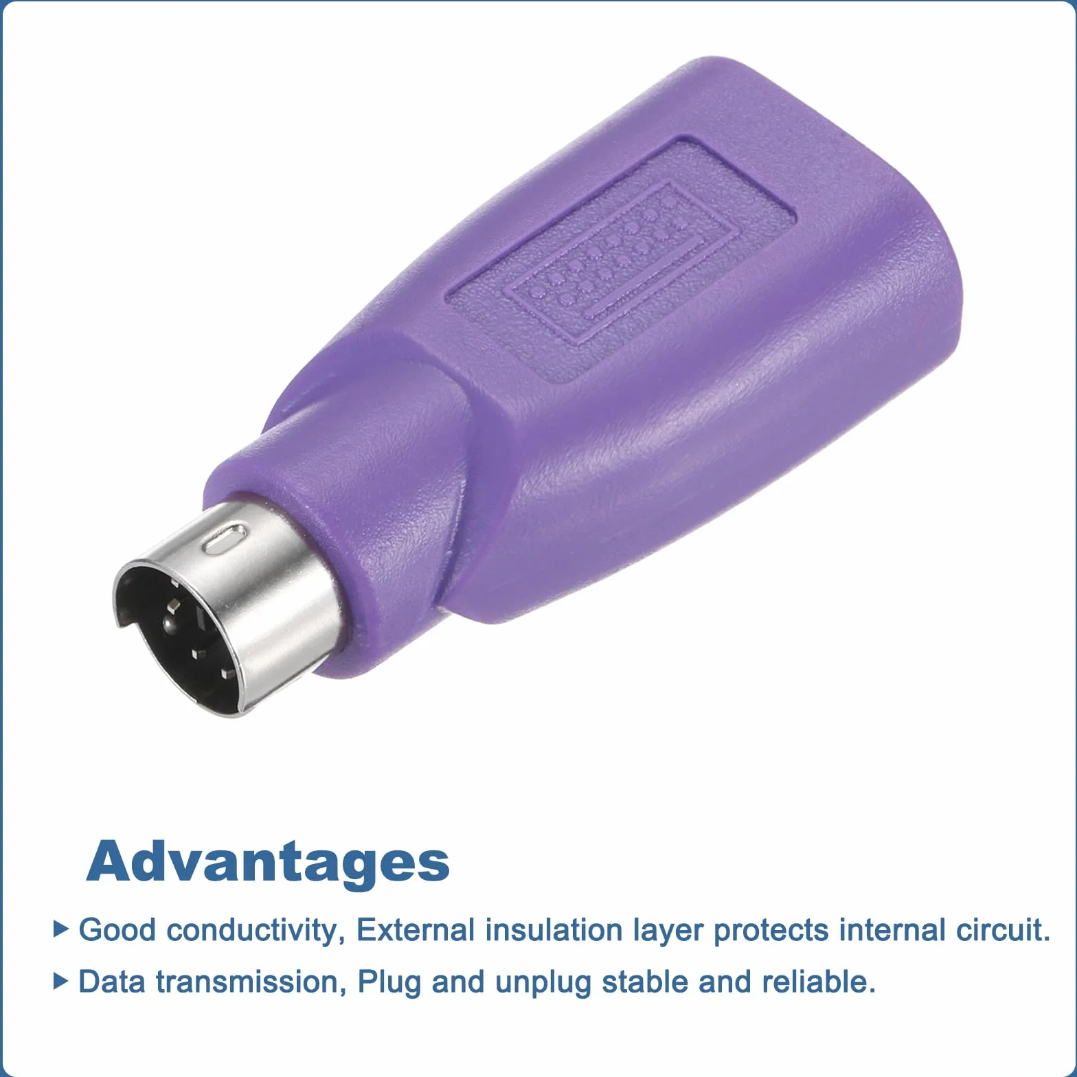 Adaptateur PS/2 vers USB Mâle Femelle Vert Violet