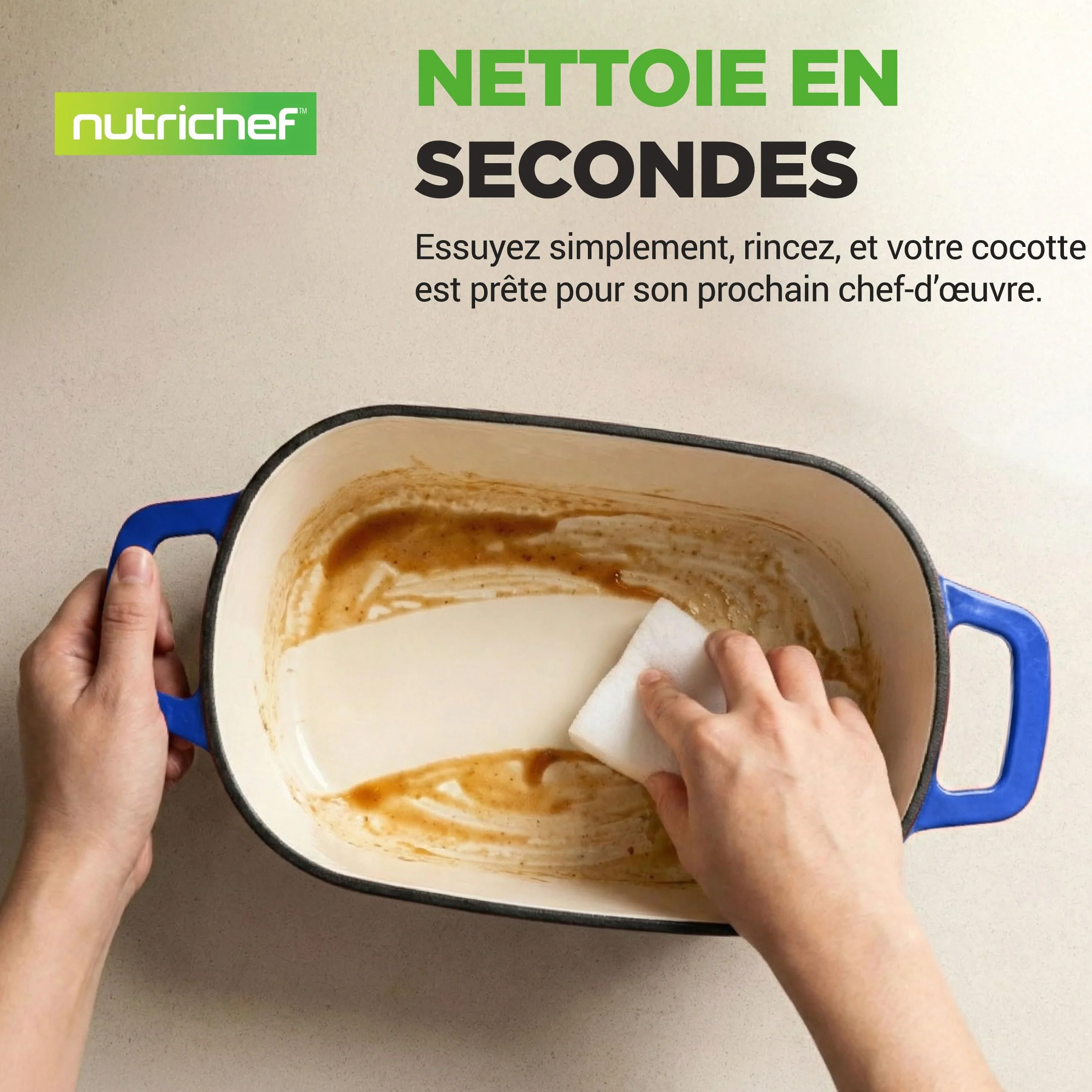 NutriChef Moule à Pain en Fonte Émaillée avec Couvercle – Cocotte Ovale Dutch Oven 2,7 L pour Pain au Levain, Pain Artisanal, Cuisson Vapeur, Rôtir, Mijoter, Four 260 °C, Gants Silicone