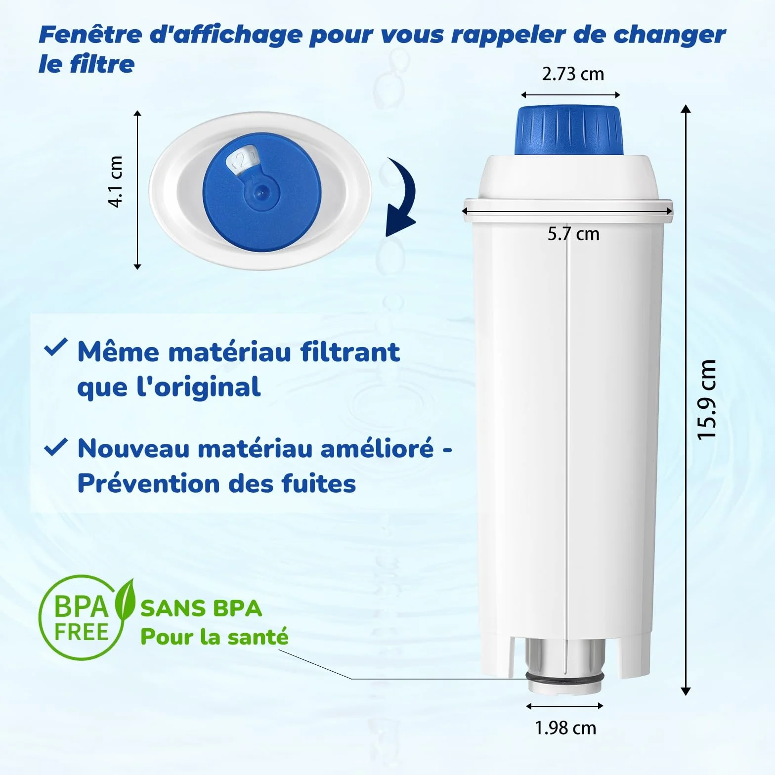 Filtres à Eau Compatibles Delonghi Magnifica Dinamica ECAM ESAM ETAM Primadonna BCO EC Serie Machine à Café 6 Pièces