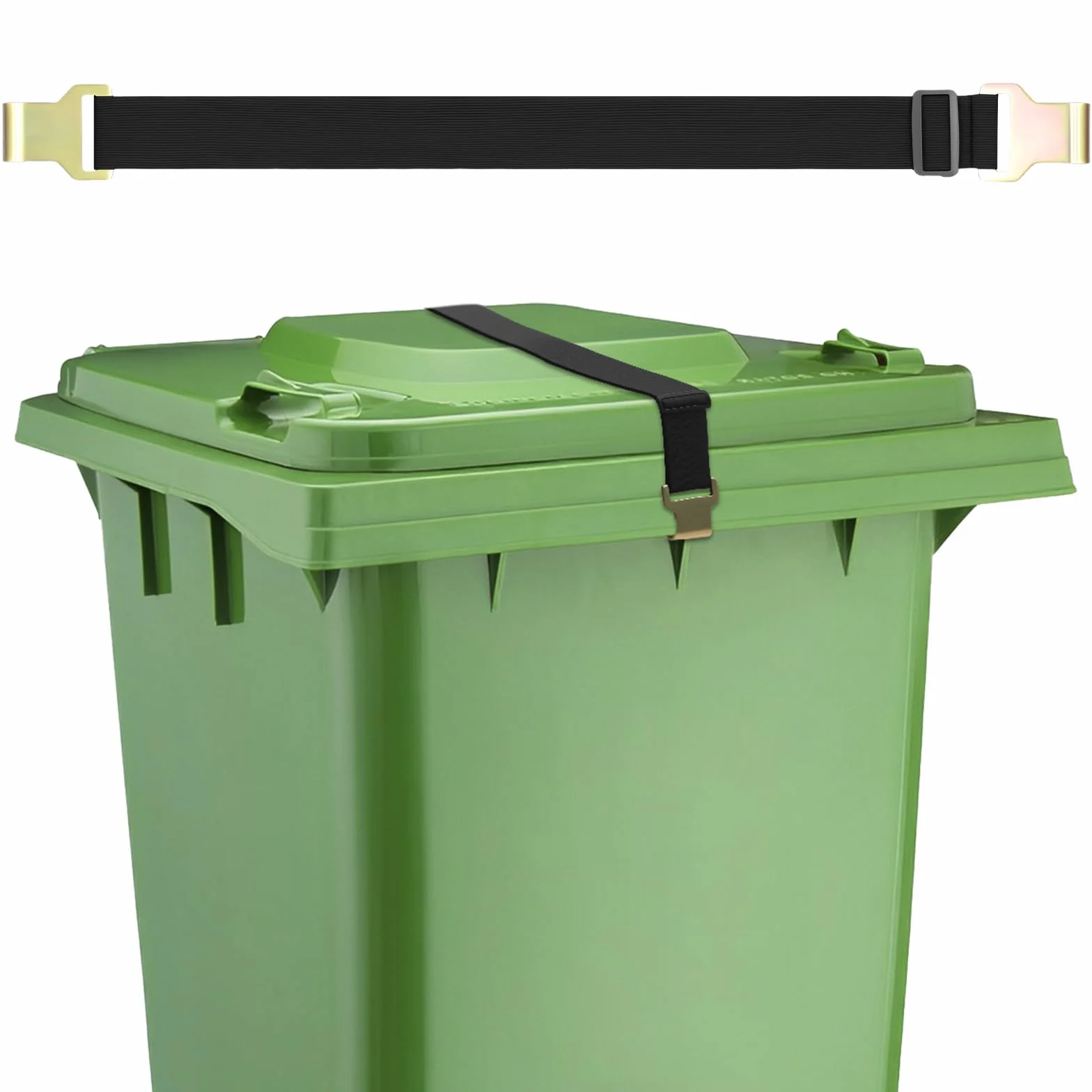 2 pièces de verrouillage pour conteneur à ordures, couvercle de poubelle réglable avec griffe métallique, aucun perçage nécessaire, pour les poubelles publiques, pour empêcher l’intrusion d’animaux