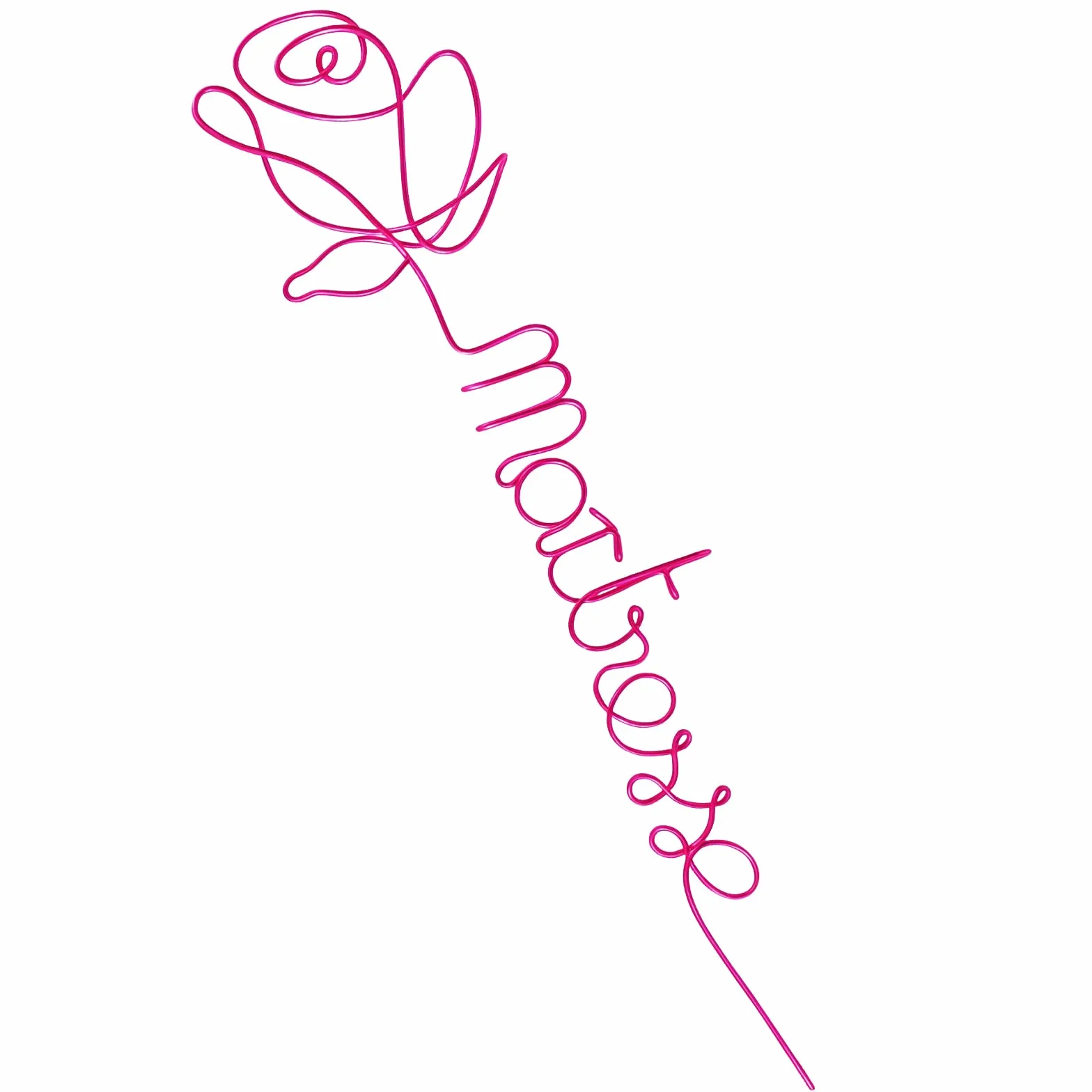 Fleur en Fer Maîtresse Rose en Fil Métal Artisanat Créatif Cadeau Fête des Enseignants