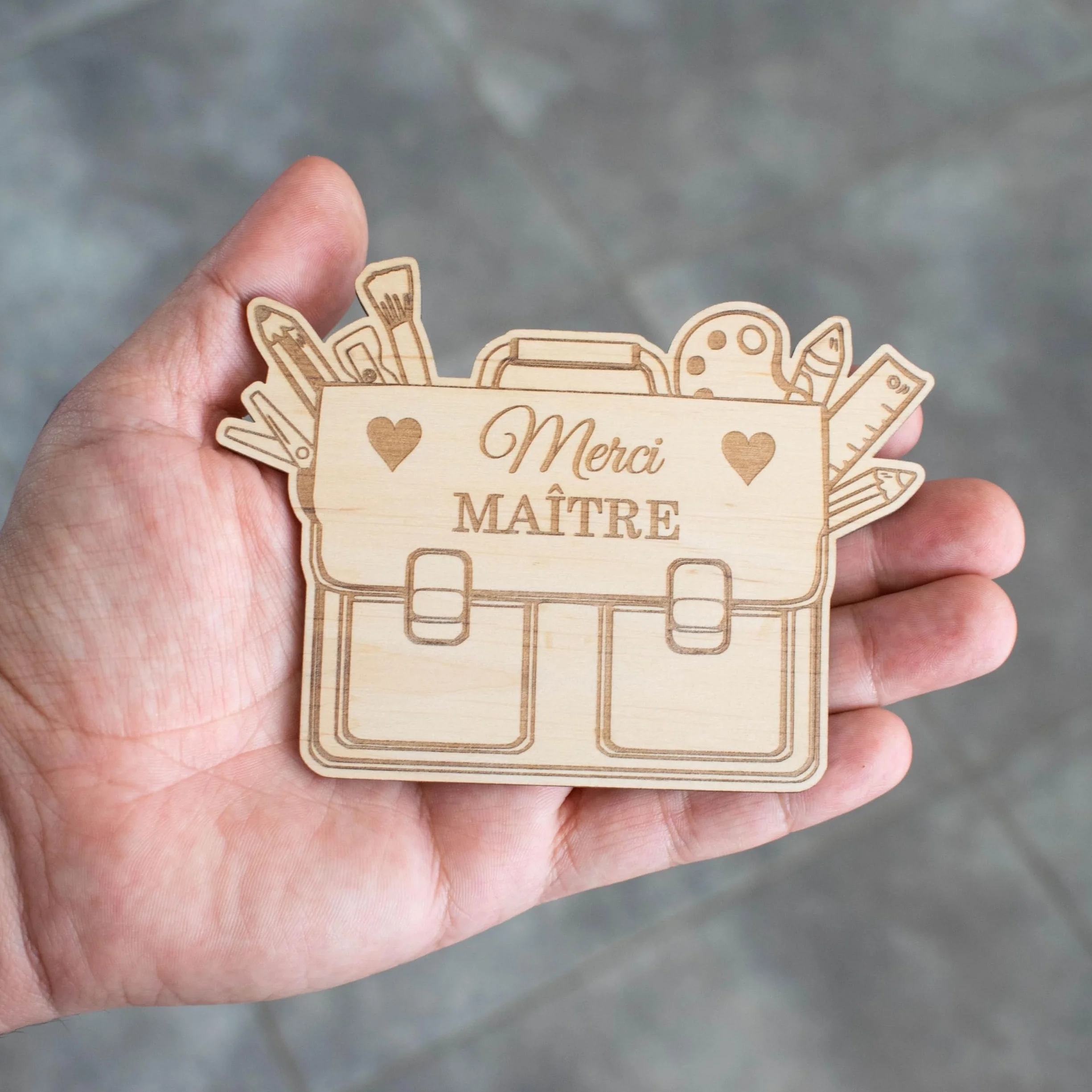 Magnet Maître Merci - Cadeau Fin d'année Scolaire Enseignant - Marque Page Professeur Retraite