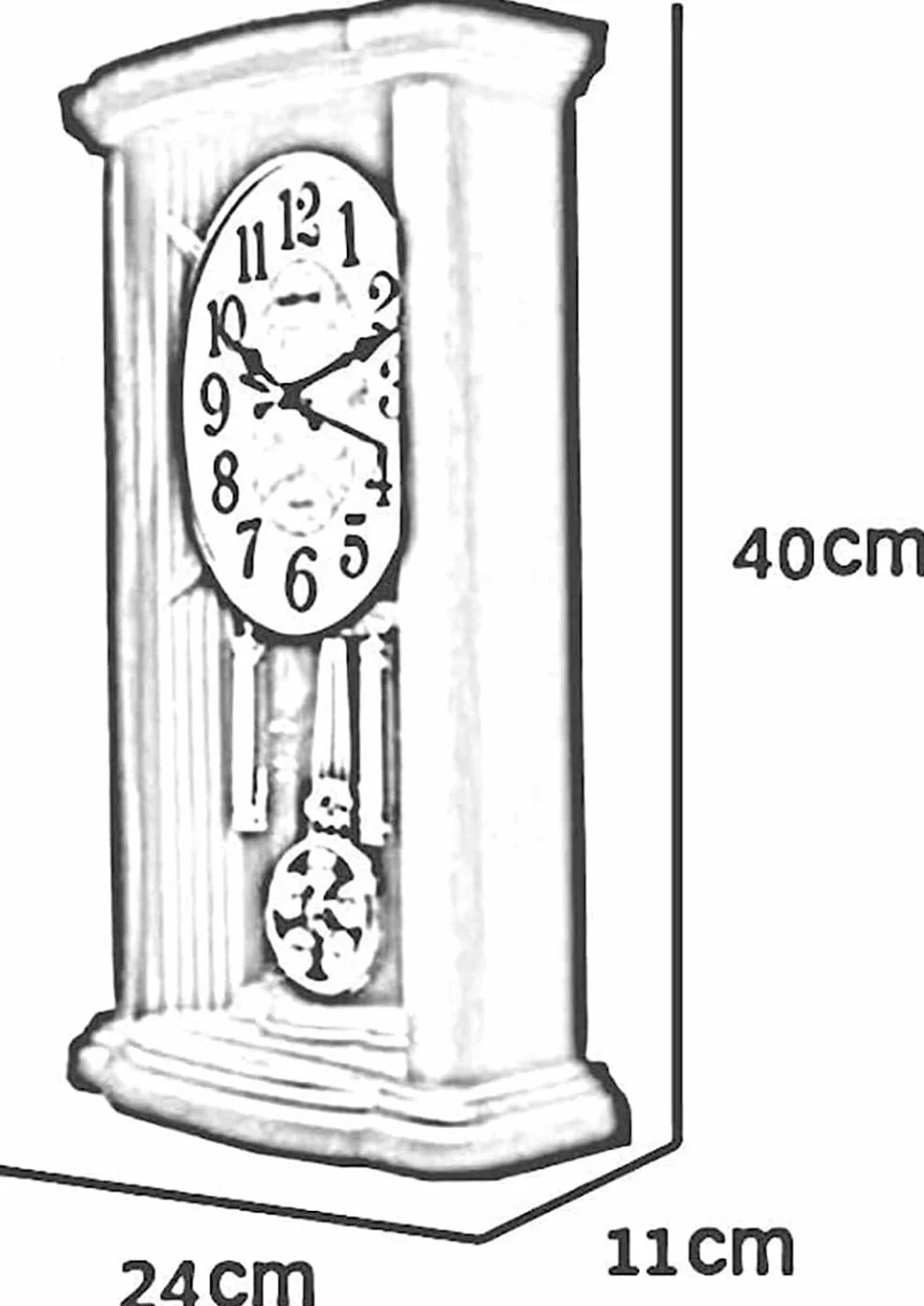 Horloge de Cheminée Vintage à Pendule avec Carillon Westminster en Bois