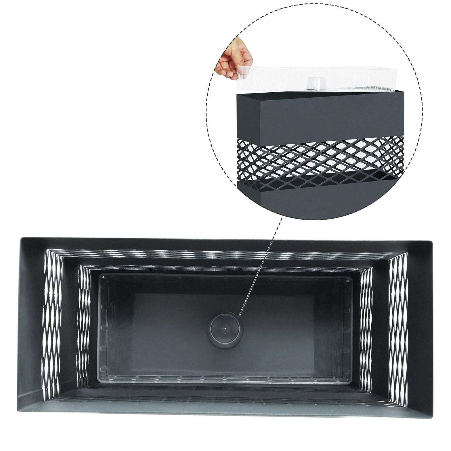 SONGMICS Porte-Parapluies Métallique 28x12x41 cm Rectangulaire Gris Anthracite LUC02AG