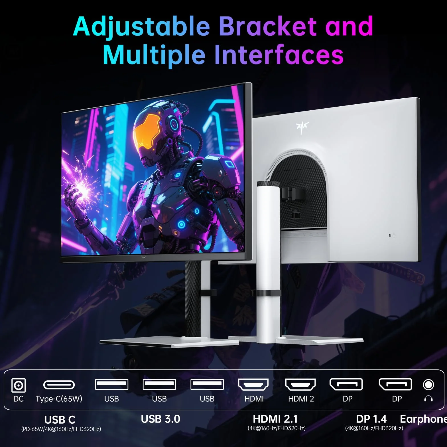 KTC MiniLED Monitor Gamingowy 27 cali | 4K@160Hz, FHD@320Hz Bezczytowe Przełączanie |