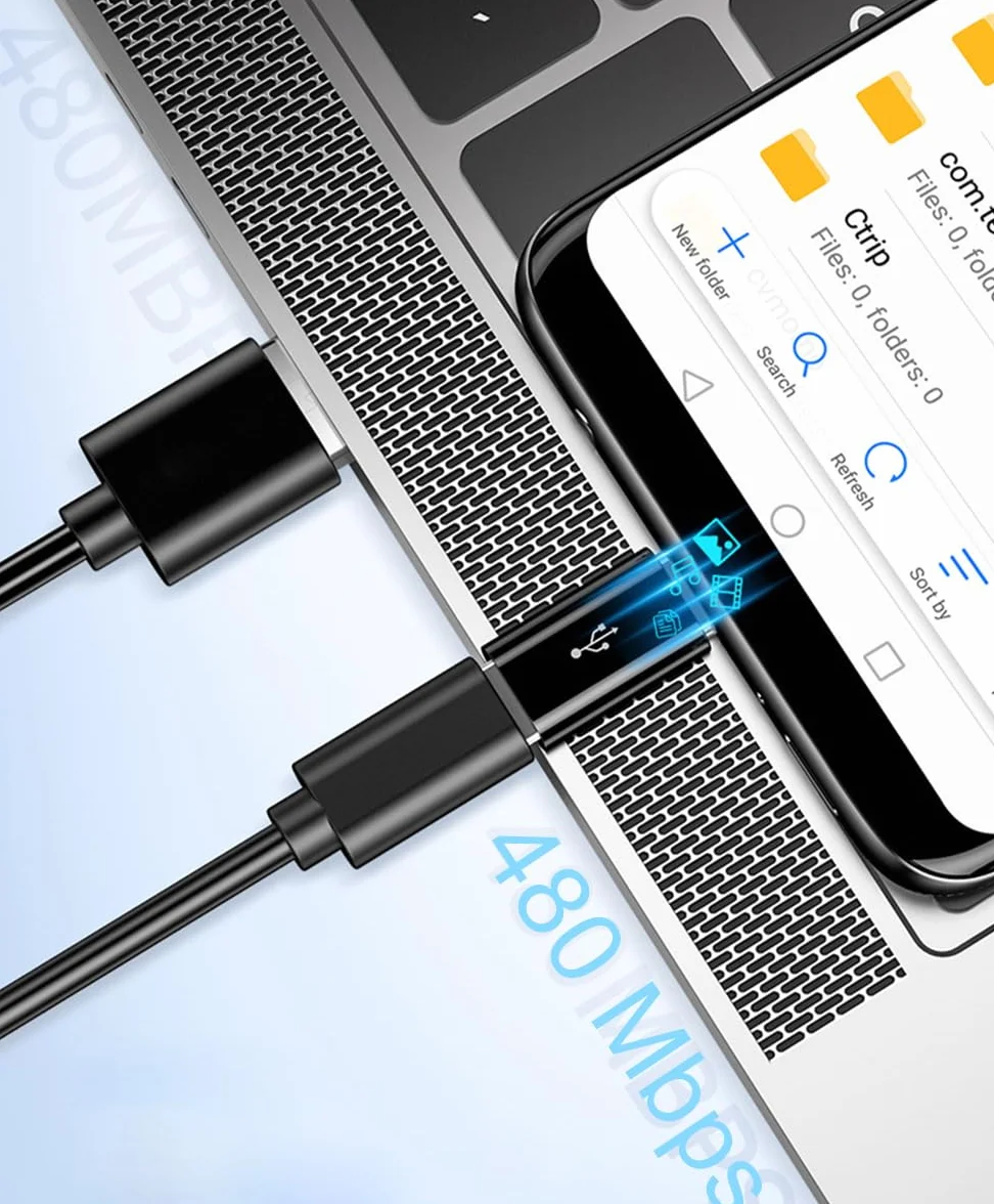 Adaptateur Micro USB vers USB C Lot de 2, Type C Mâle vers MicroUSB Femelle Compatible Samsung Galaxy Huawei