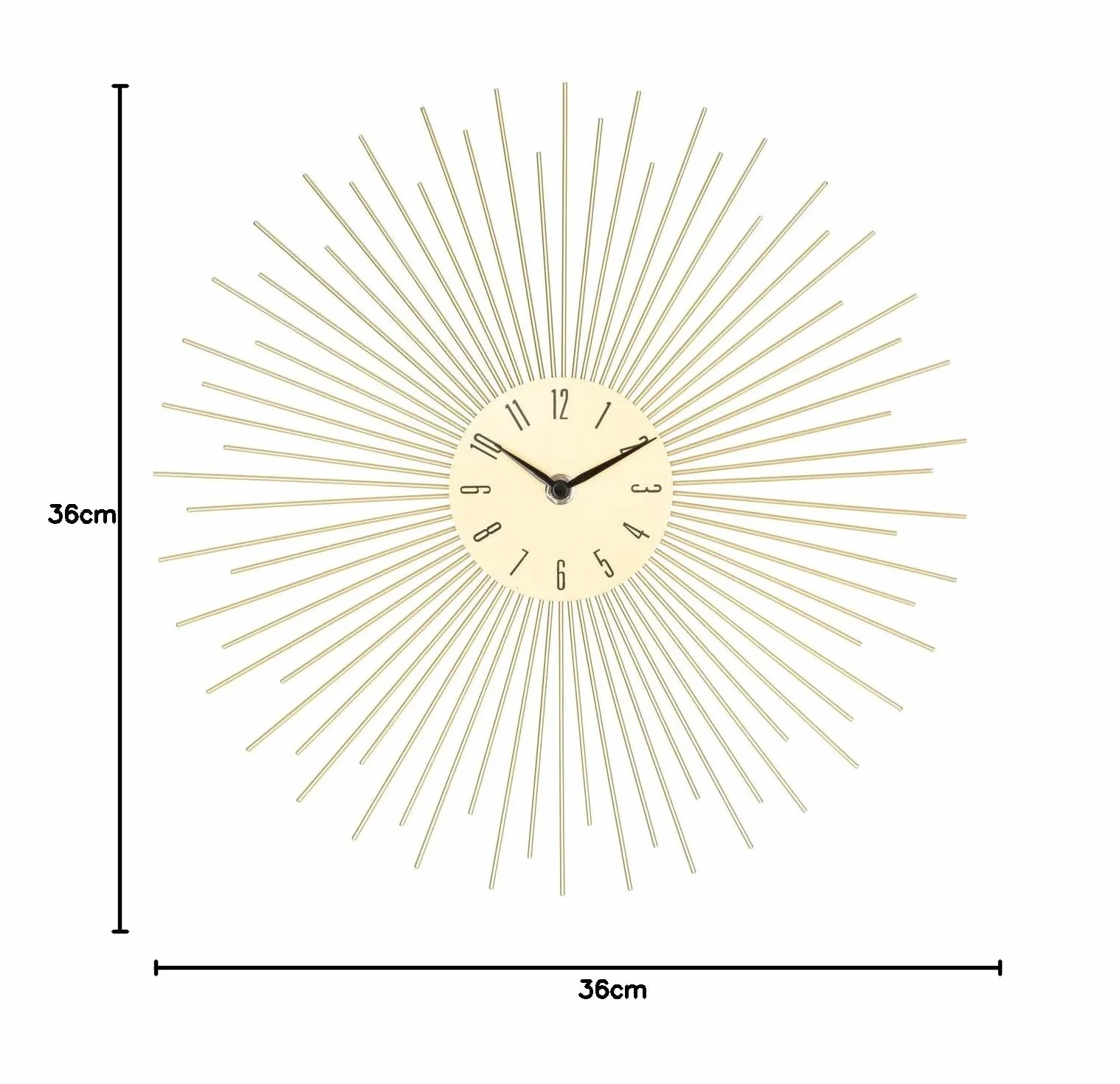 Atmosphera Horloge Soleil solène métal doré d36cm