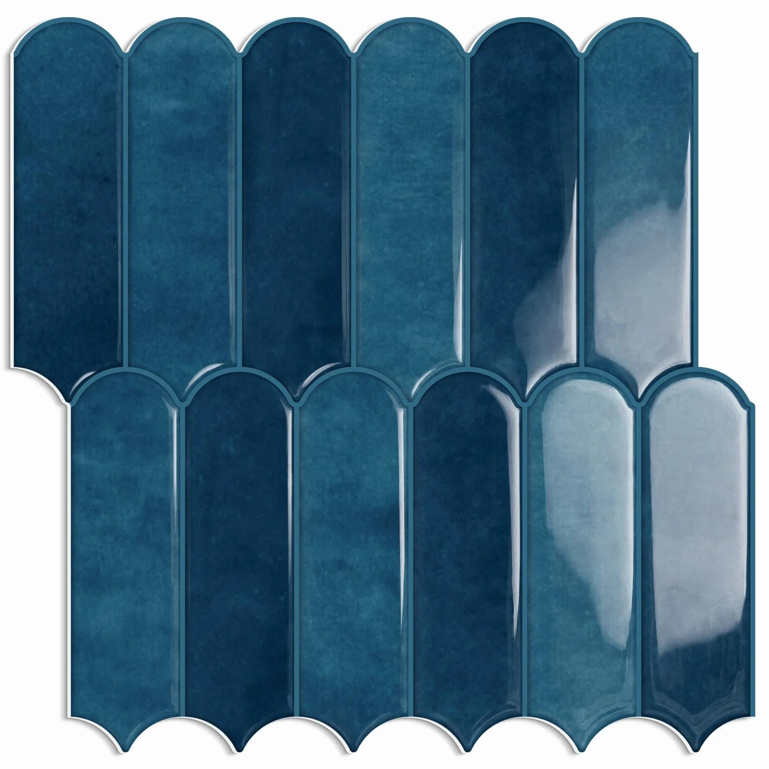 Carrelage Adhésif Mural 3D Bleu 30.5x30.5 cm 10 Pièces Plastique