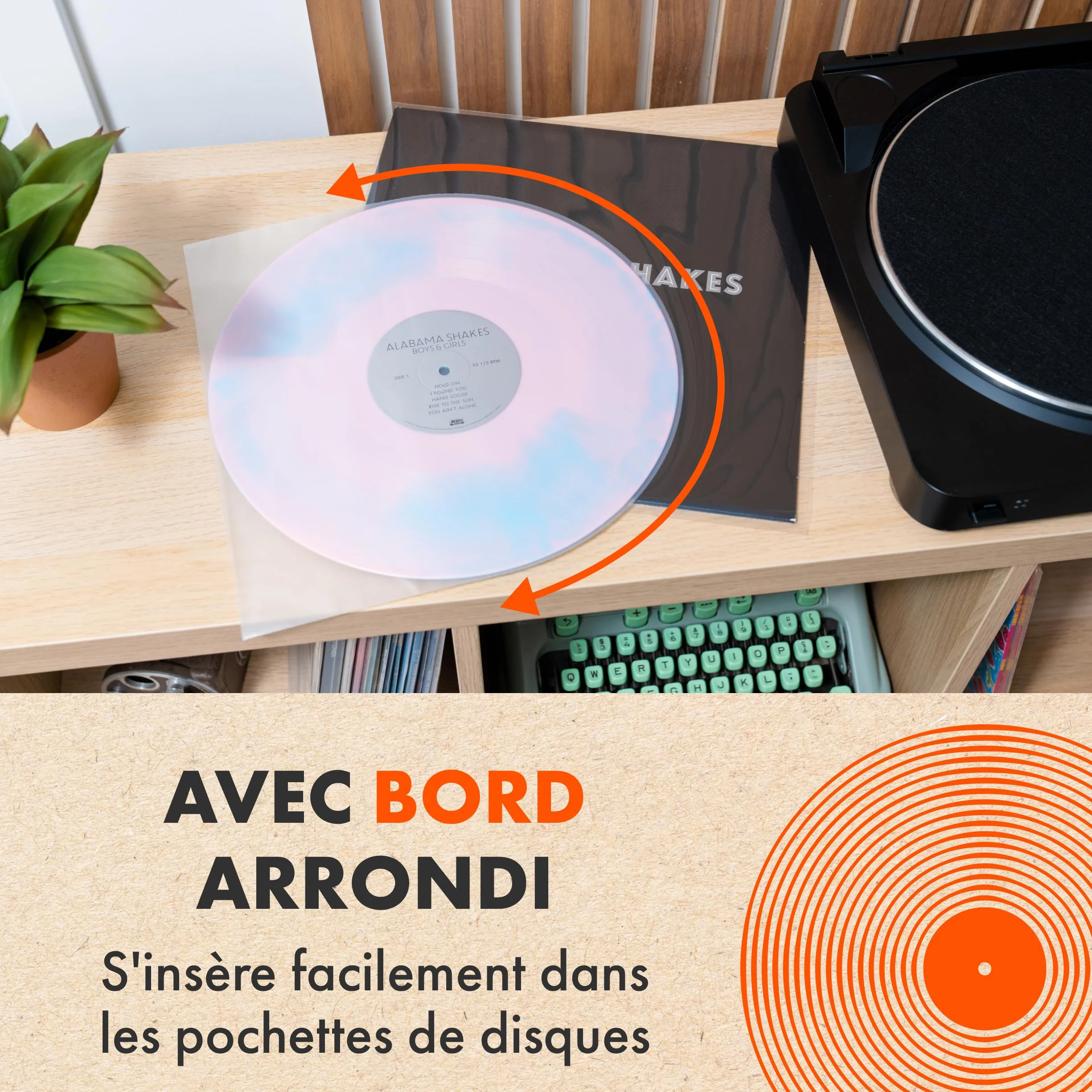 Spincare Pochettes Intérieures Antistatiques Vinyles 33 Tours 12 Pouces HDPE Premium