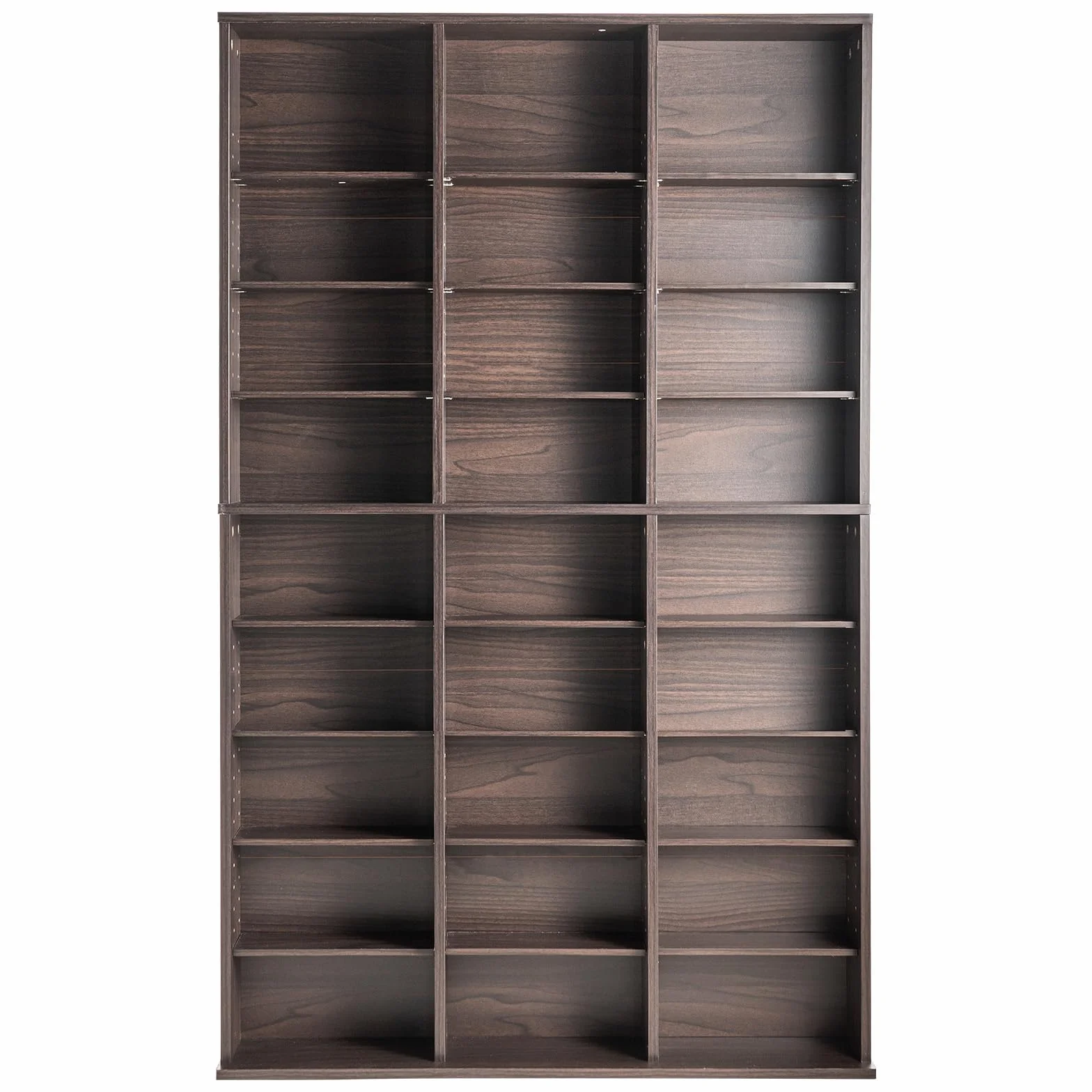 VEVOR Armoire de Rangement CD/DVD, réglable avec 27 Compartiments, étagère à DVD à 9 Couches pour 756 CD, protège et organise Les Collections de Musique, de Jeux vidéo ou de Souvenirs, Marron foncé