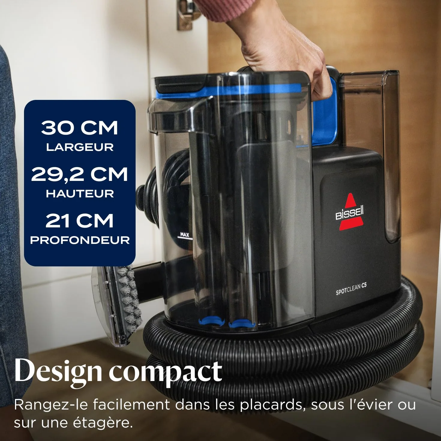 BISSELL SpotClean C5, Shampouineuse Canapé 400W, Nettoyeur Tapis Moquettes Tissus Voiture