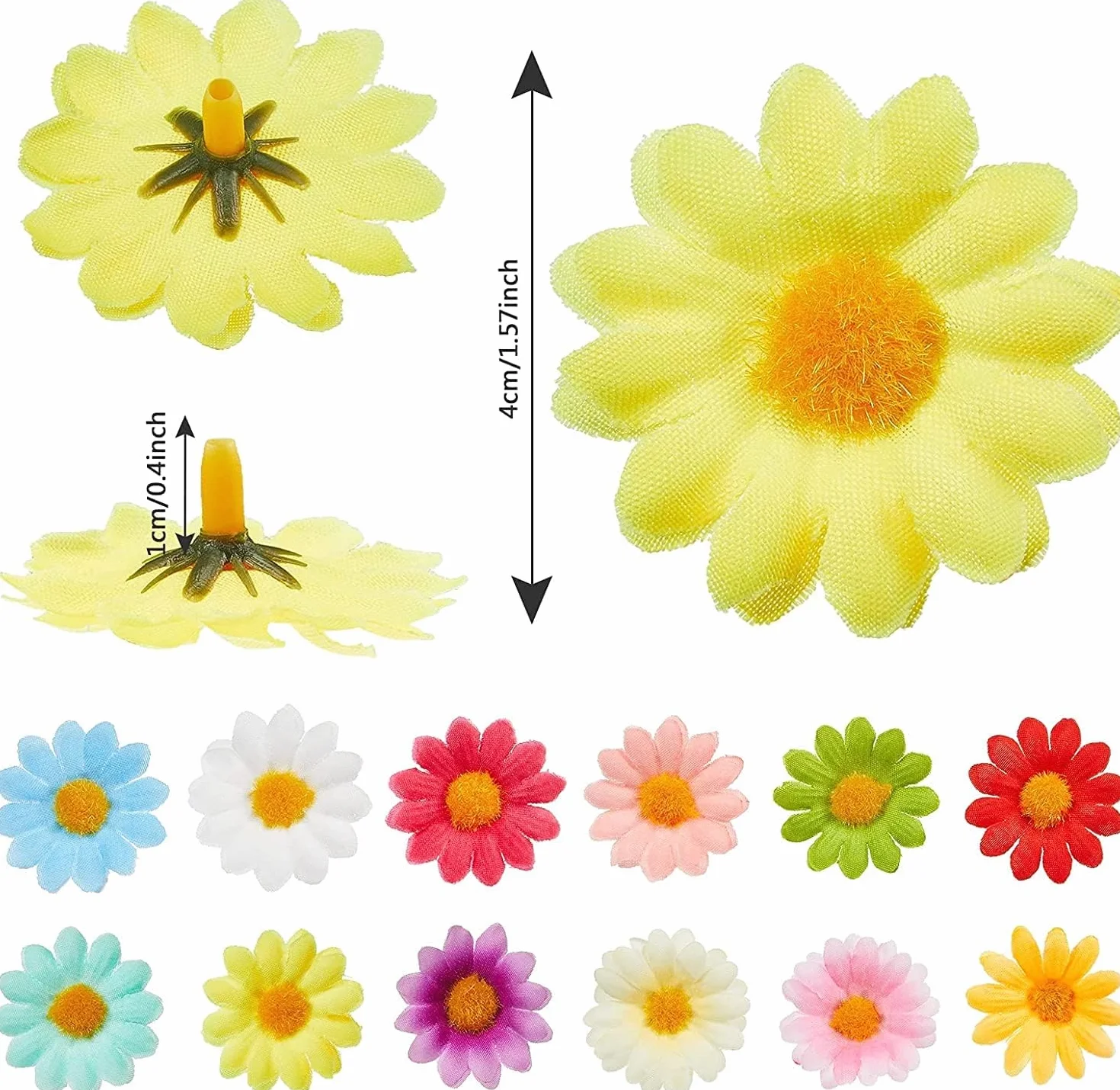 Fleurs Artificielles 100 Pièces Petite Tête Mini 4cm Rose Décoration DIY Bricolage Mariage Bouquet