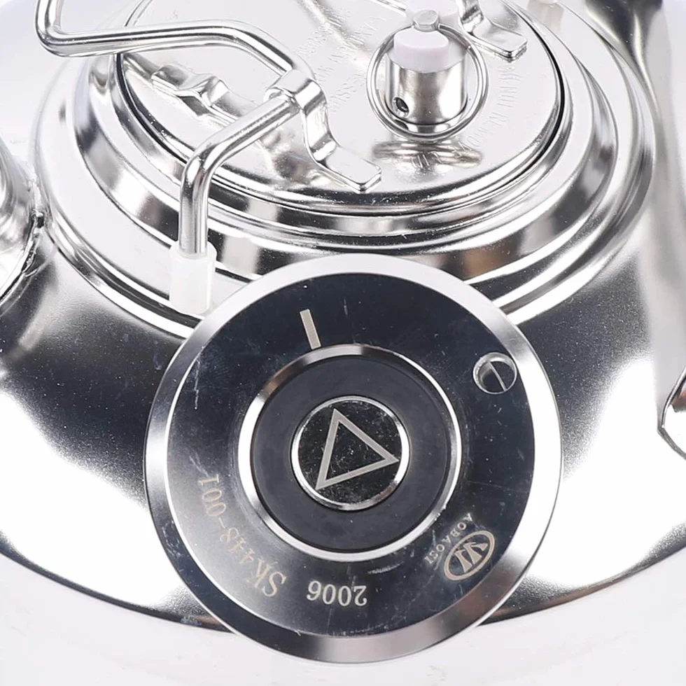 DKTDONG Fût de nettoyage de bière en acier inoxydable de 10 l, récipient de nettoyage, récipient de nettoyage de bière, récipient de nettoyage à 3 têtes avec couvercle, peut être utilisé