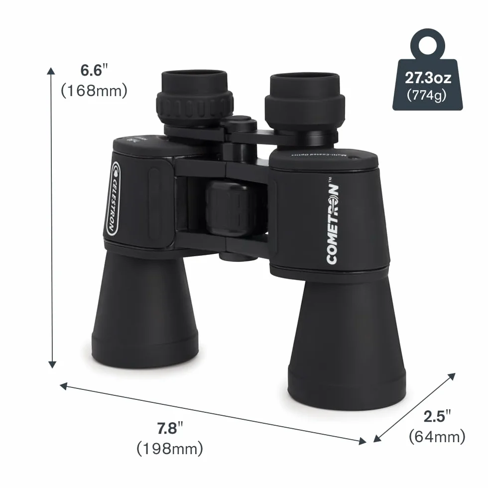 Celestron 71198 Cometron 7x50 lornetka z pryzmatem w układzie Porro, czarna