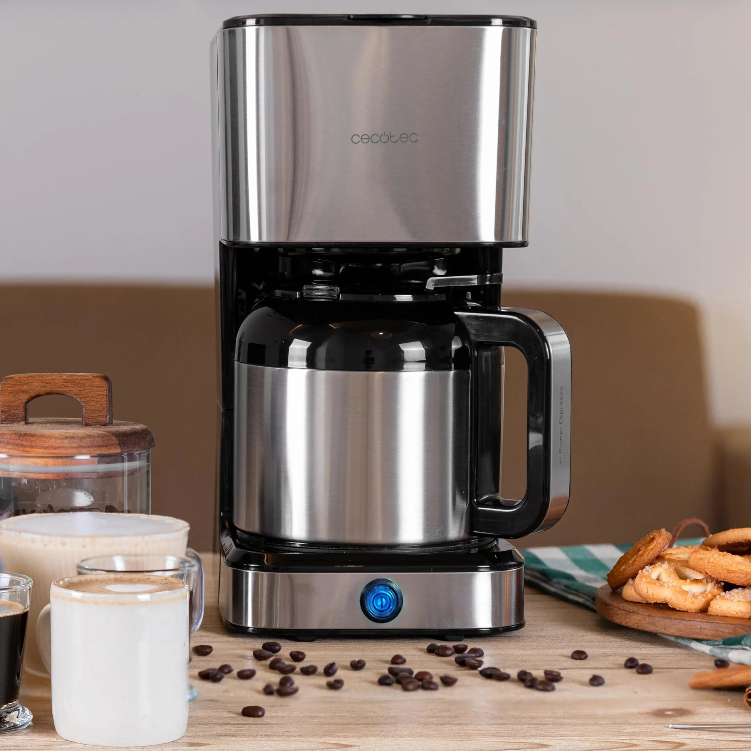 Cecotec Cafetière à Filtre de 1,2L Coffee 66 Drop & Thermo, Puissance 950 W, 10 Tasses, Technologie ExtremeAroma, Fonction Anti-goutte, Filtre en maille réutilisable, Protection Surchauffe.
