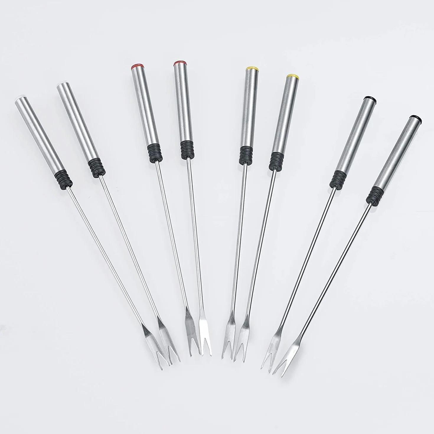 SEVERIN Fondue électrique 8 personnes avec caquelon inox amovible, Inclus : Protection antiprojections et 8 fourchettes, Noir/Inox, FO 2470