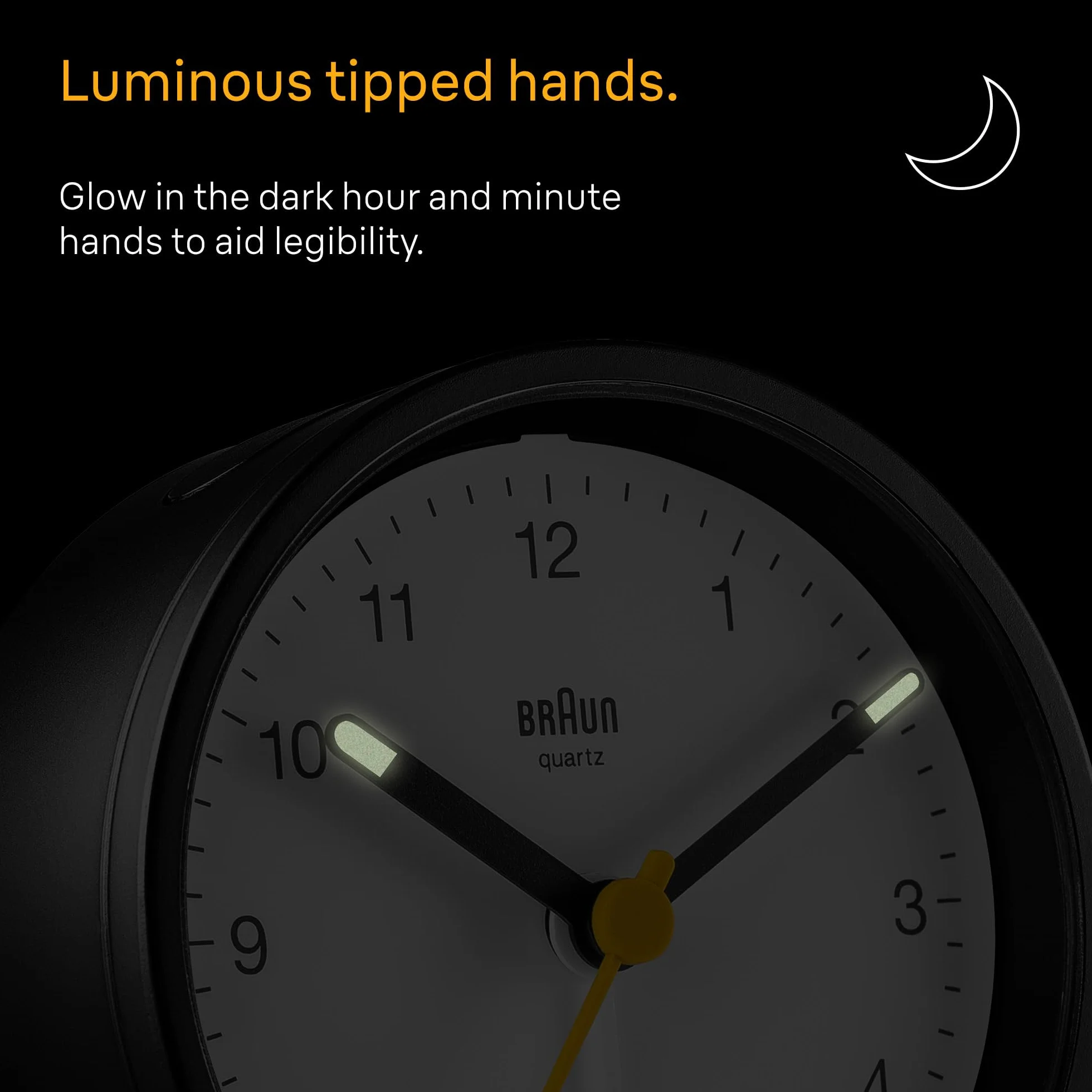 Braun BC12BW Réveil analogique Classique avec Snooze lumière Mouvement à Quartz Silencieux