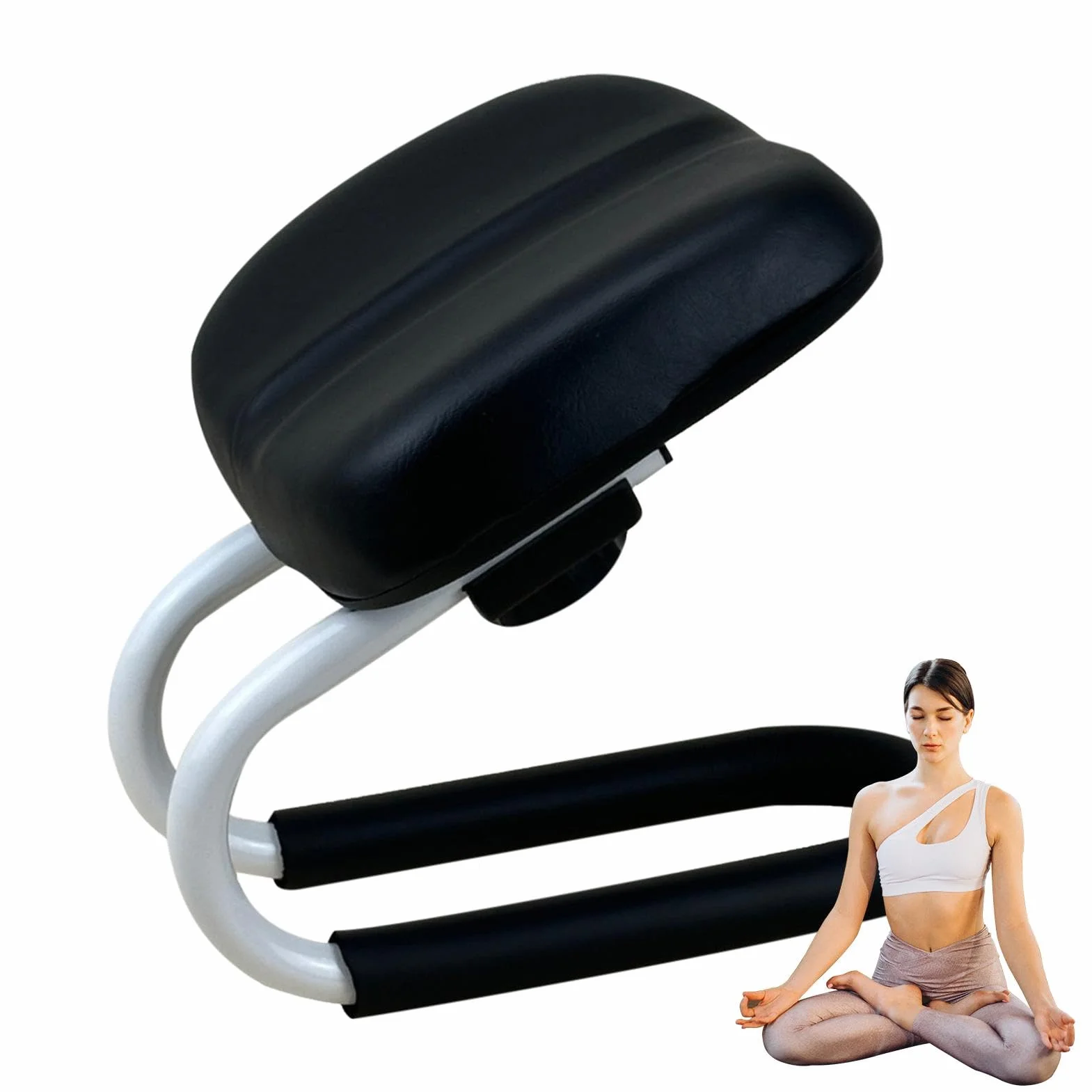 Siège de méditation, banc de prière pour s'agenouiller à la maison,Tabouret à genoux en métal réglable avec coussin éponge - Banc, accessoires de méditation, manche de jambe antidérapante, chaise port