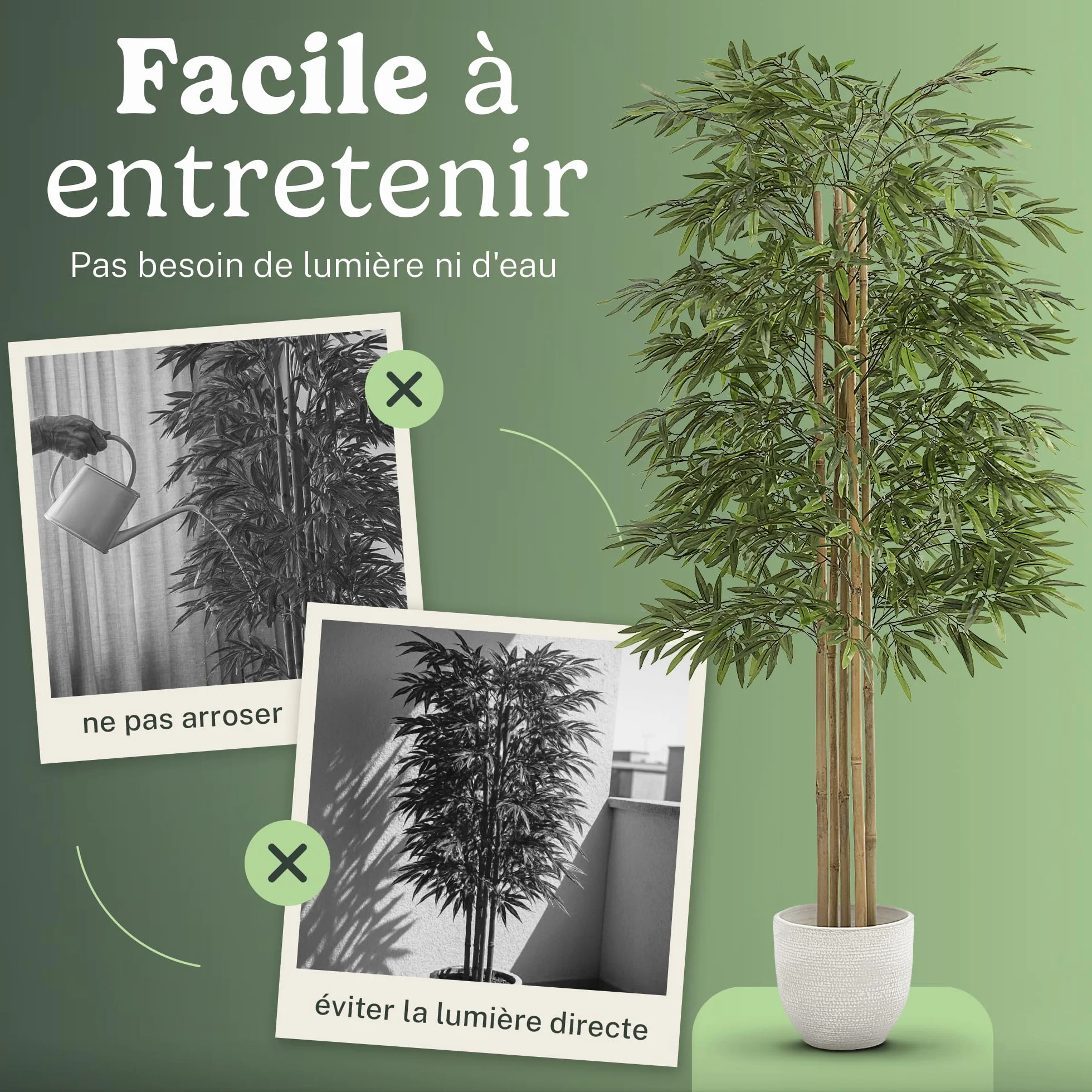 Bambou Artificiel 150 x 70 cm Plante Artificielle Intérieur Fausse Plante Arbre Artificiel Décoration
