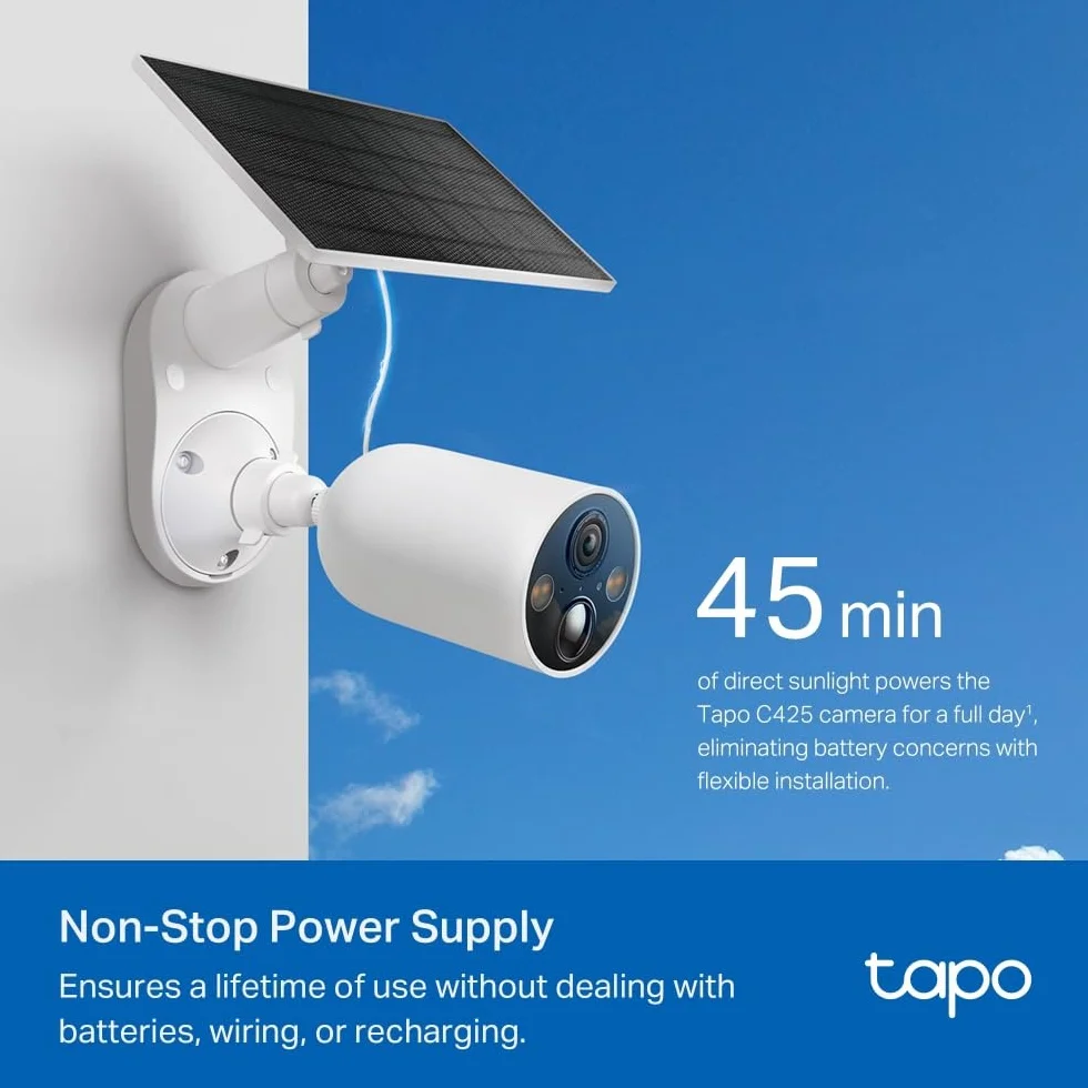 TP-Link Tapo C425 KIT | Kamera zewnętrzna 2K QHD z baterią + stacja H200 | Pełnokolorowy obraz nocny | AI detekcja | Dwukierunkowe audio | Kompatybilna z Alexa i Google Home