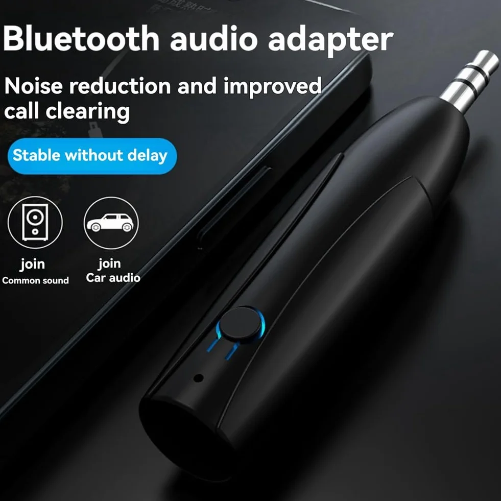 Booso Odbiornik Bluetooth 5.0 z Gniazdem 3,5 Mm, Samochodowym AUX, Stereofoniczny Adapter Audio do Słuchawek i Głośników