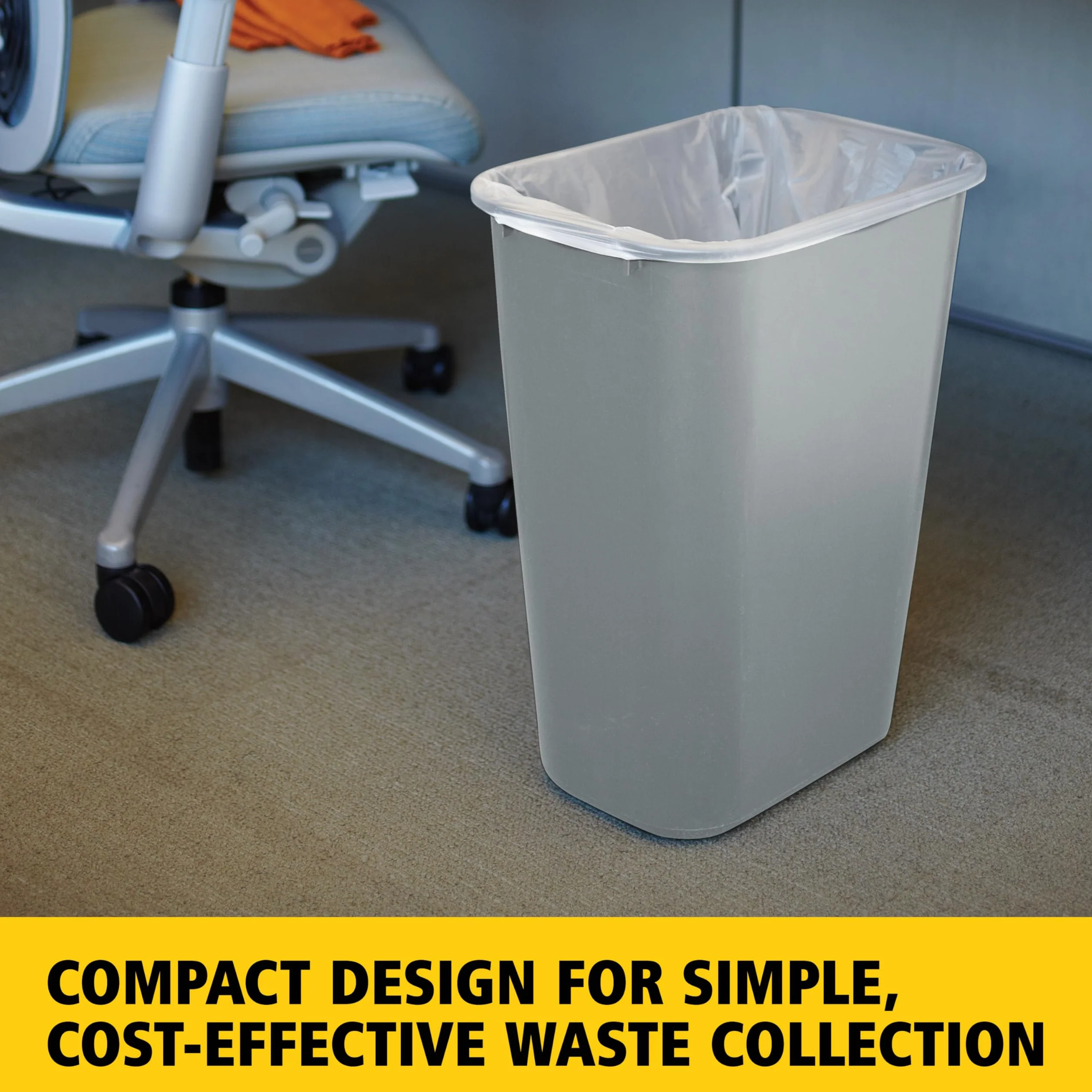 Rubbermaid Commercial Products Poubelle de Bureau Plastique 39L Gris Design Compact