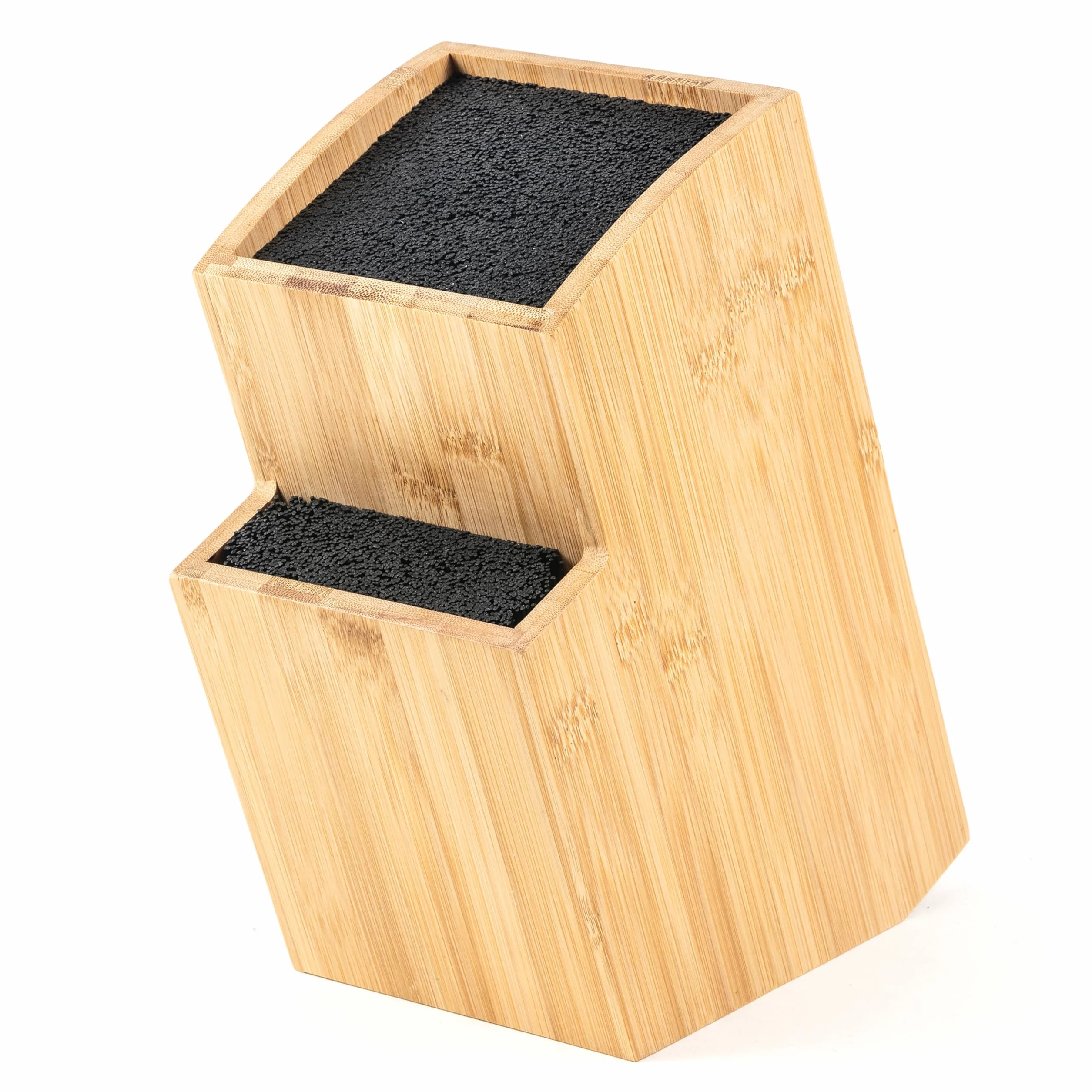 Bloc à couteaux Hanseküche en bambou marron carré incliné