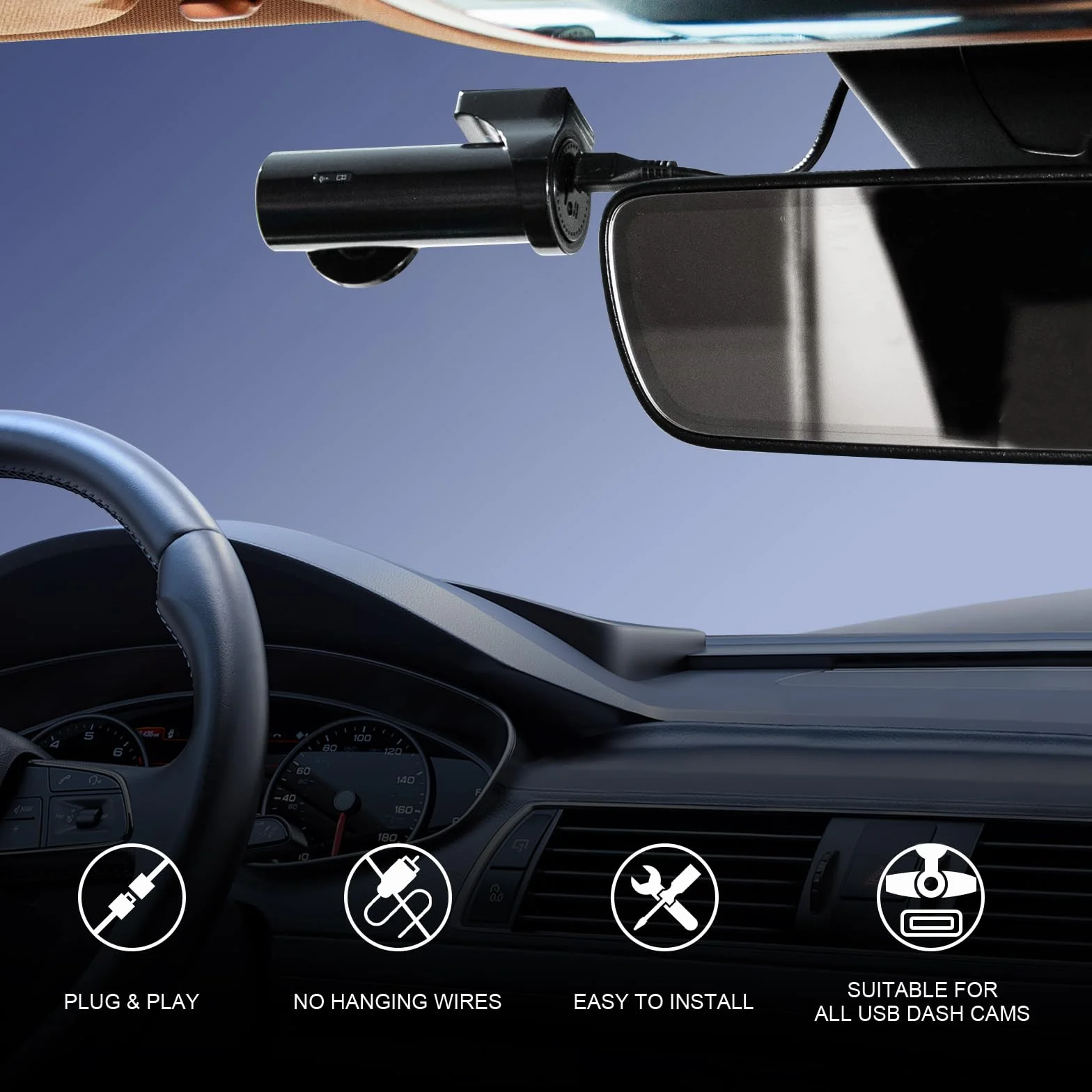 Dashcam Power Adapter 10 Pin (Model A) Custom for Mazda, 6 CX3 CX5 CX5 CX9 CX30 CX50 MX30 and More with Auto-dimming Rearview Mirror, Easy to Install