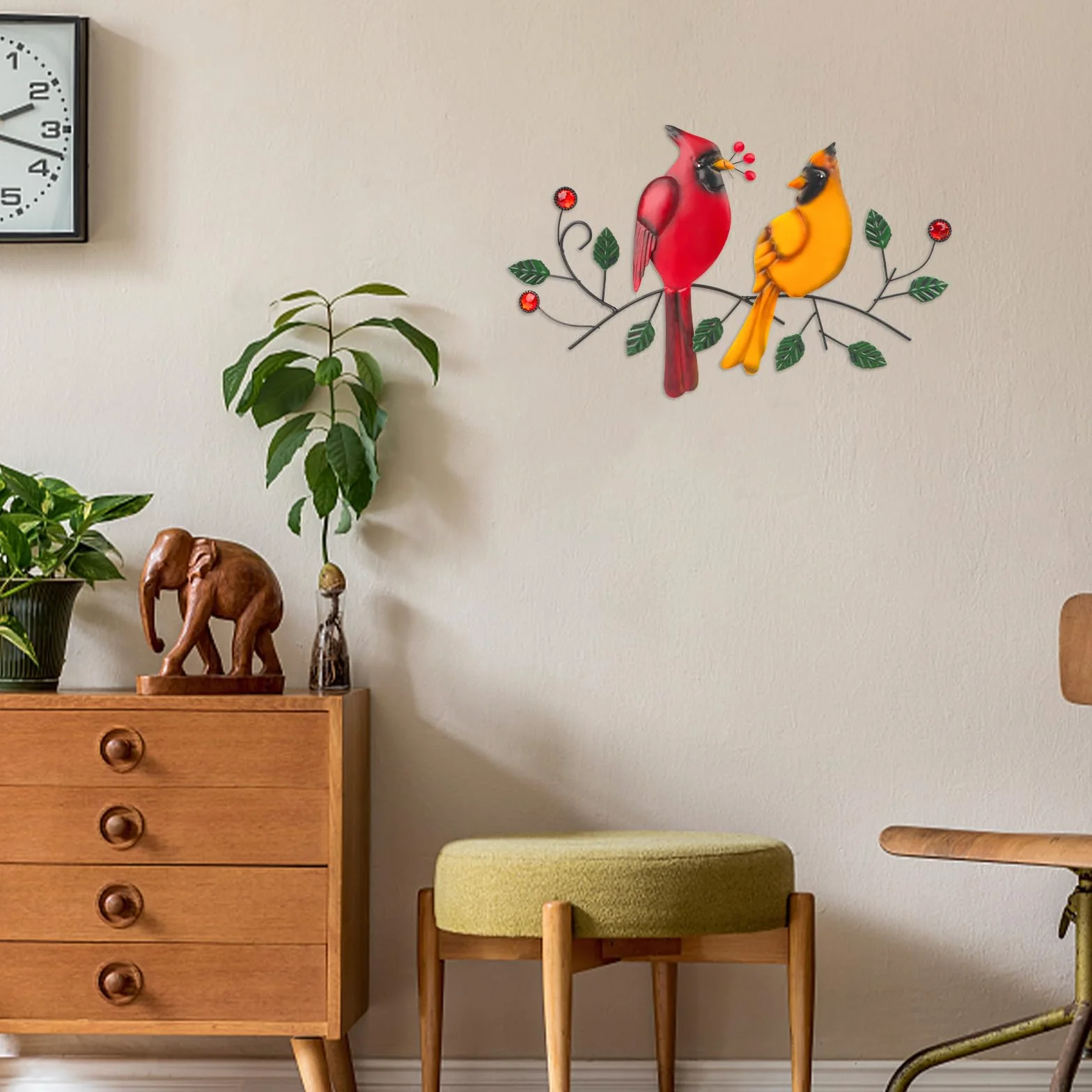 YiYa Décoration Murale en Métal Oiseau Moderne pour Jardin Salon Terrasse