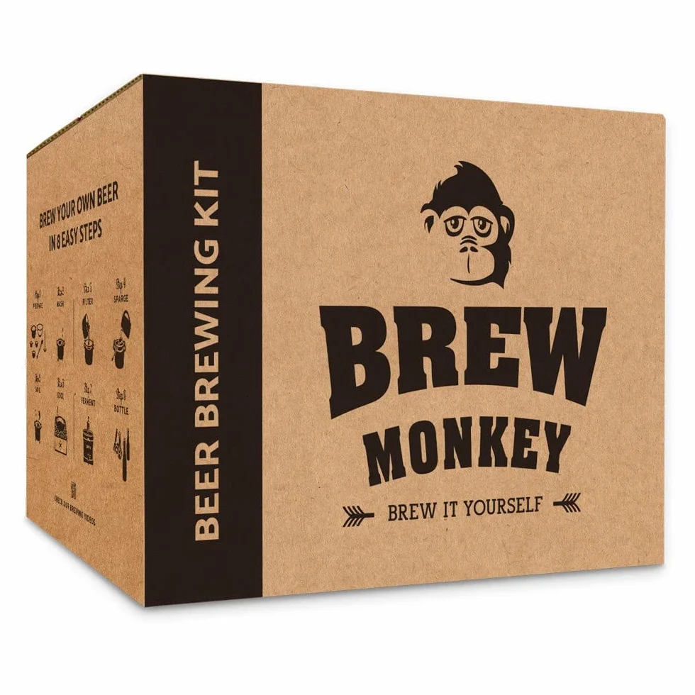 Brew Monkey® Kit de Brassage Bière Blonde | Kit Base de 5L | 6,4% ALC. | Kit Fabrication Bière | Idée Cadeau Homme | Kit Bière | Coffret Cadeau Homme | Fête des Pères