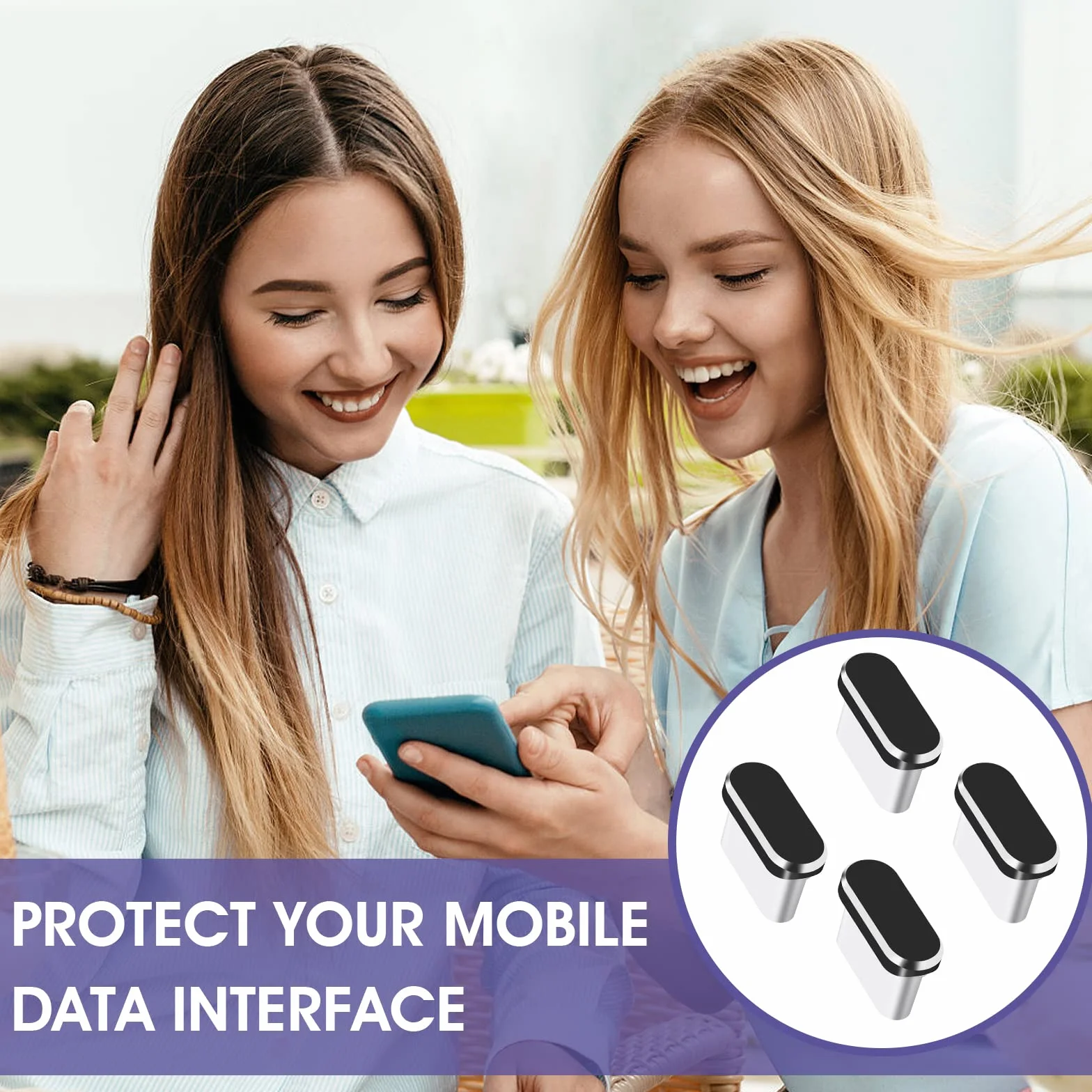 Sibba 4 wtyczki przeciwpyłowe USB typu C i Micro USB pokrywa port wtyczka do smartfonów i modeli z systemem Android (czarna)