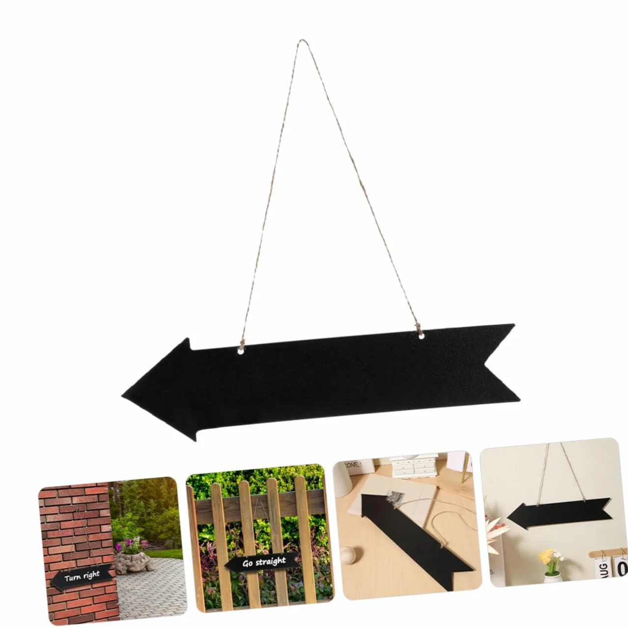 Garneck Panneaux de Direction en Bois Fléchés, Lot de 3, Tableaux Noirs Suspendus Effaçables, Décoration Murale Mariage