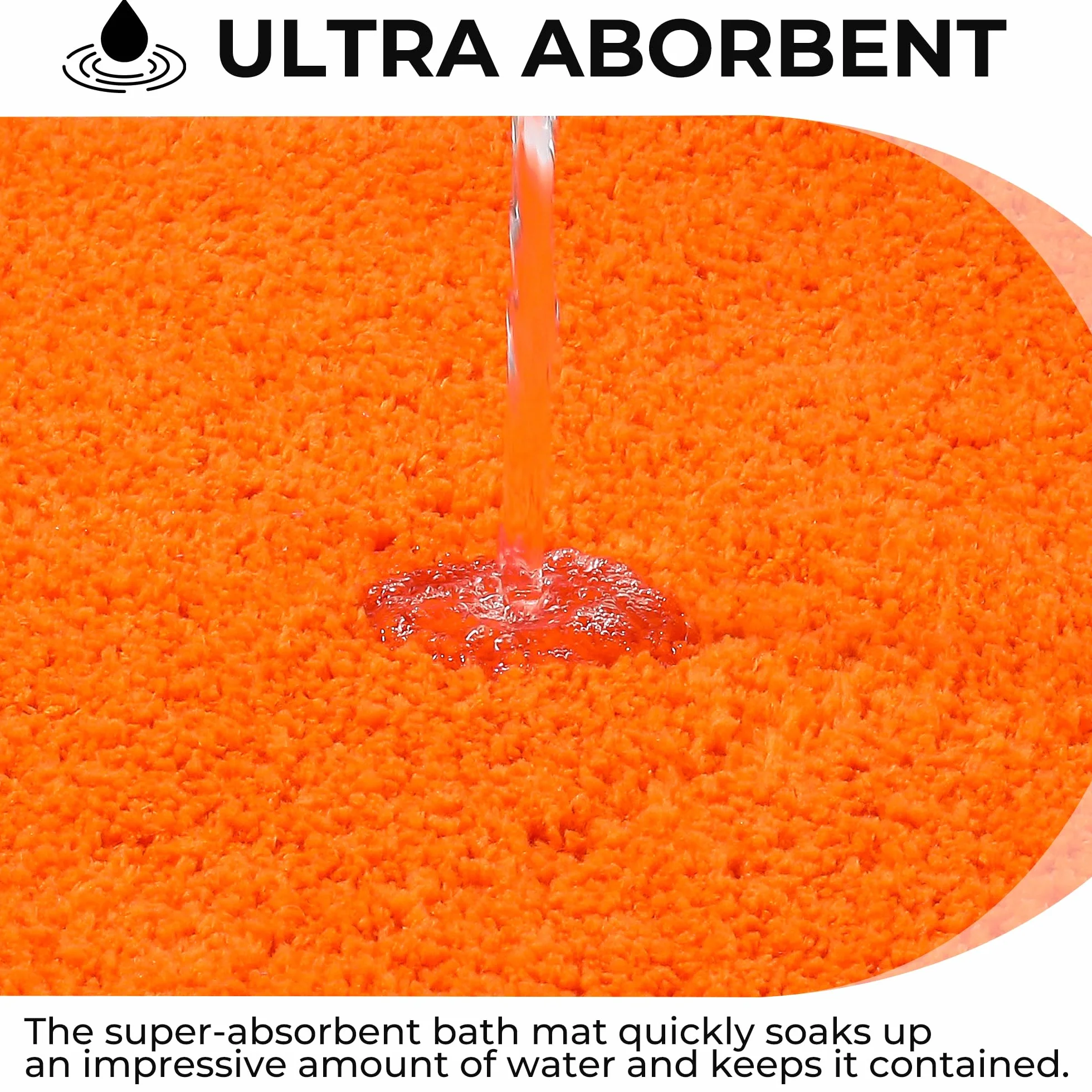 Tapis de Bain Antidérapage en Forme de U 50x50cm Microfibre Douce Absorbant Lave à Machine