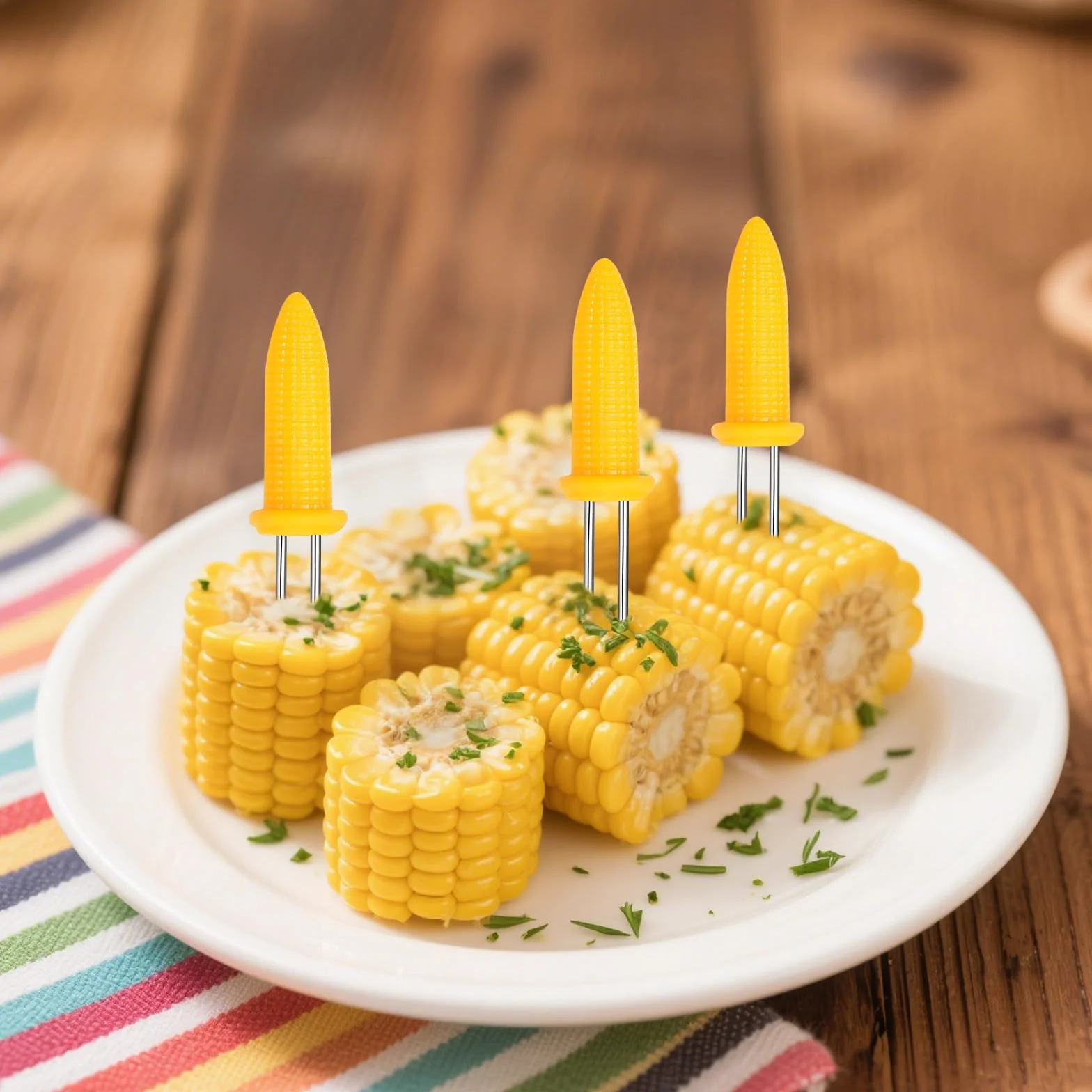 Porte-Épis de Maïs en Acier Inoxydable 20 Pièces – Brochettes pour Grillade avec Boîte de Rangement, Résistant à la Chaleur
