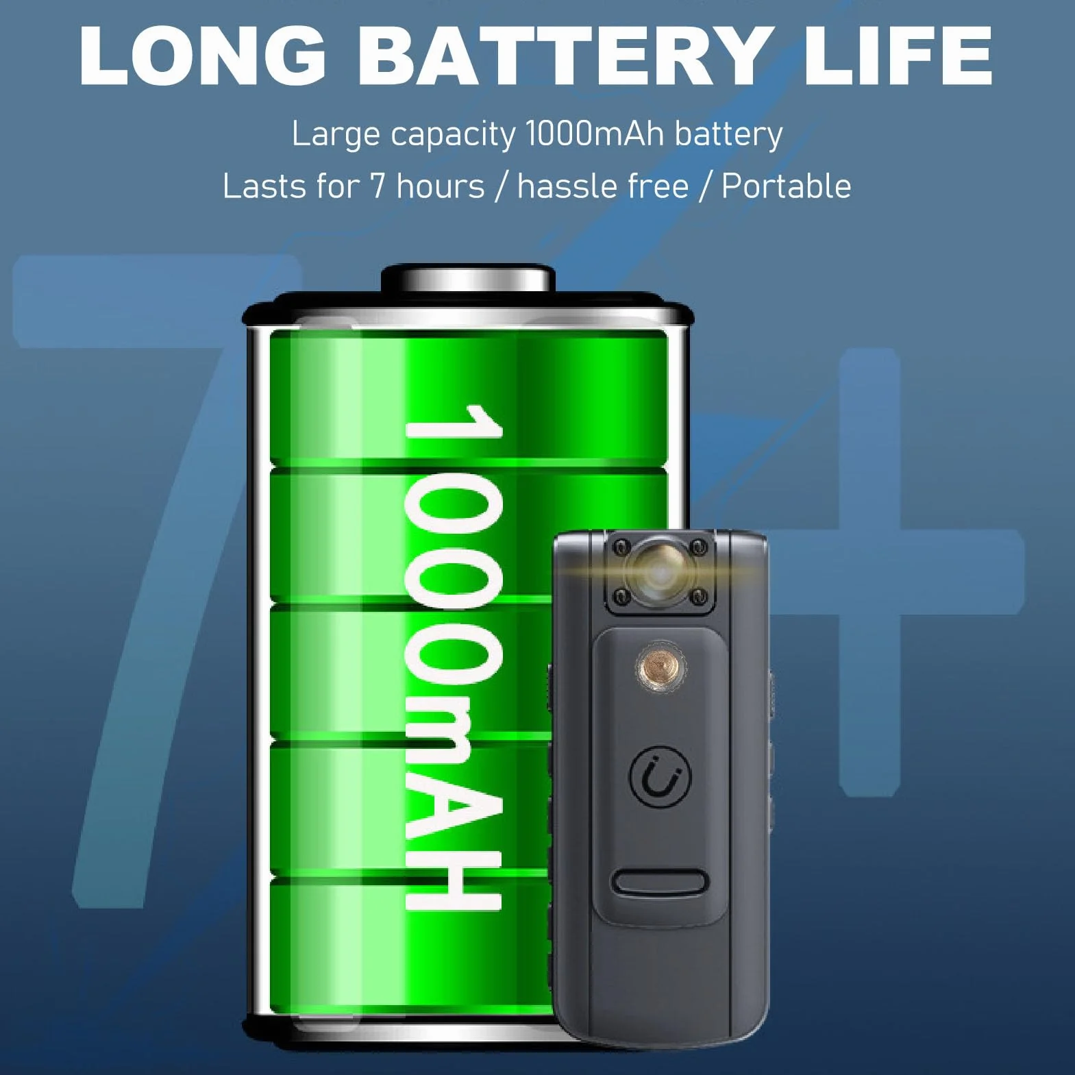 Kamera Na Korpus 1080P - Bateria 1000 MAh, Kieszonkowa Z Obracanym Obiektywem o 180° i Ekranem OLED Do Odtwarzania, Policyjna Z Dźwiękiem Do Chodzenia