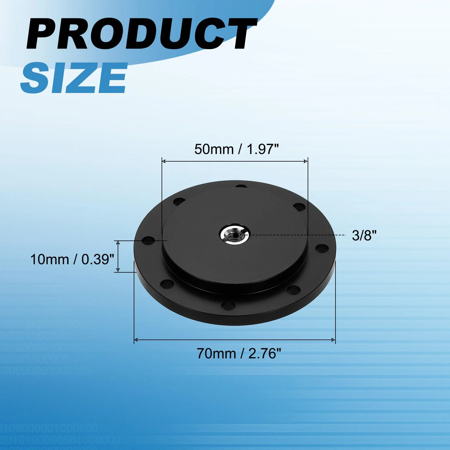 PATIKIL Uchwyt adaptera statywu 3/20.3 cm, kołnierz ze stopu aluminium, płyta do montażu na ścianie ze śrubami adaptera 1/10.2 cm do monitora, lampy błyskowej, lustrzanki cyfrowej, czarny