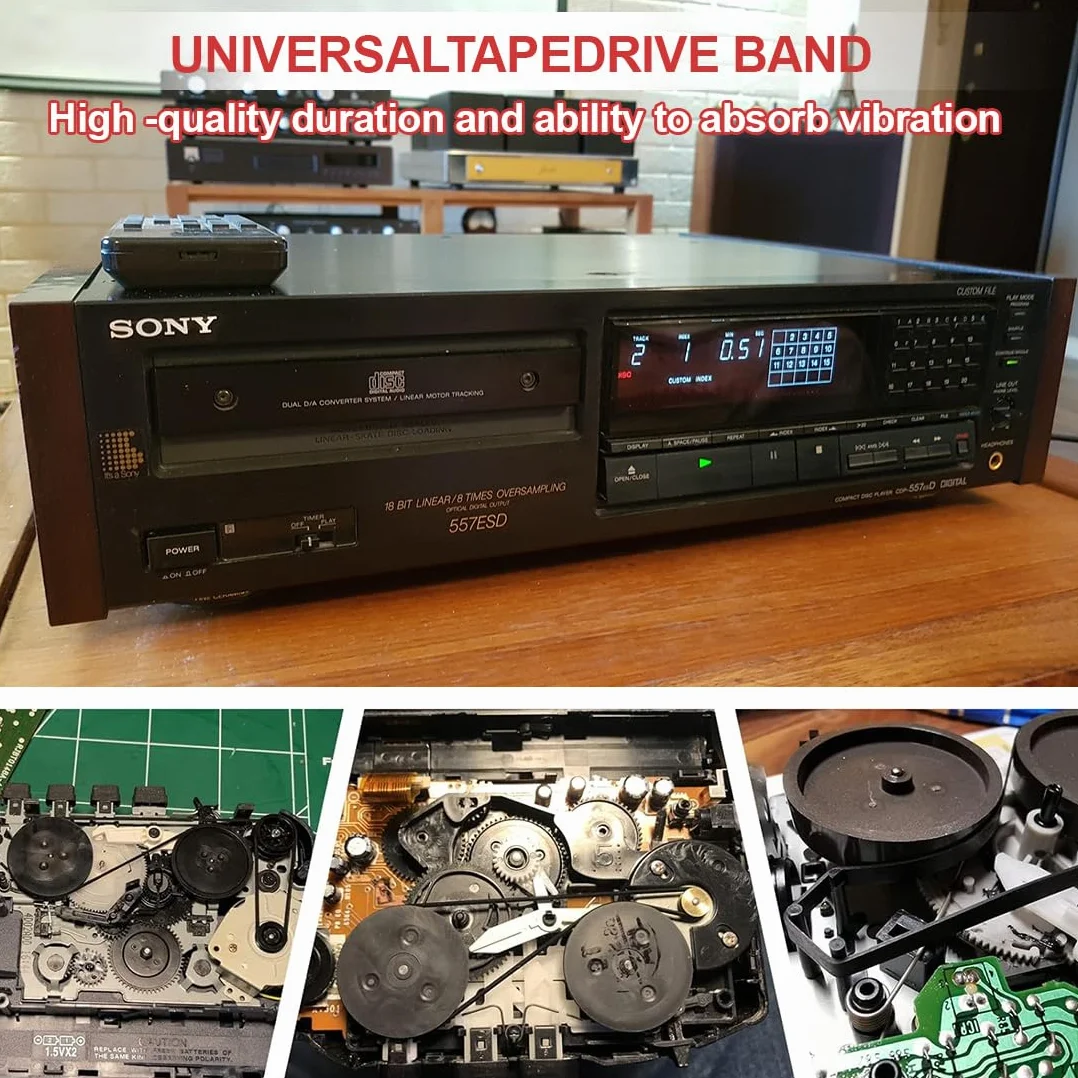 Mix Cassette Tape Assorted Common Belt, Mix gumowe koło pasowe, pasek napędowy do nagrywarki kasetowej DVD CD 45-185 mm, 28 sztuk, kolor czarny