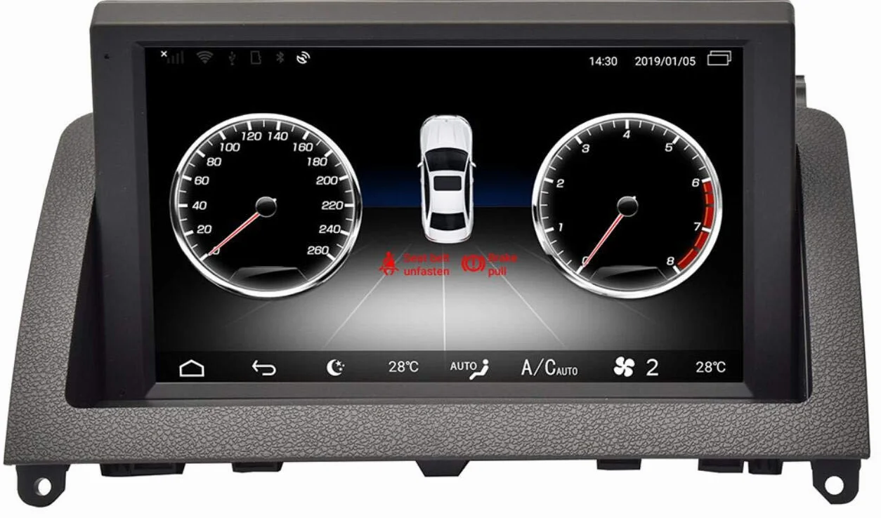 Android 13.0 Octa 8-rdzeniowy 1.6GHZ Radio samochodowe DVD Player dla C-W204 2007-2011 z nawigacją GPS BT FM AM Stereo WiFi Zachowaj oryginalne radio CD