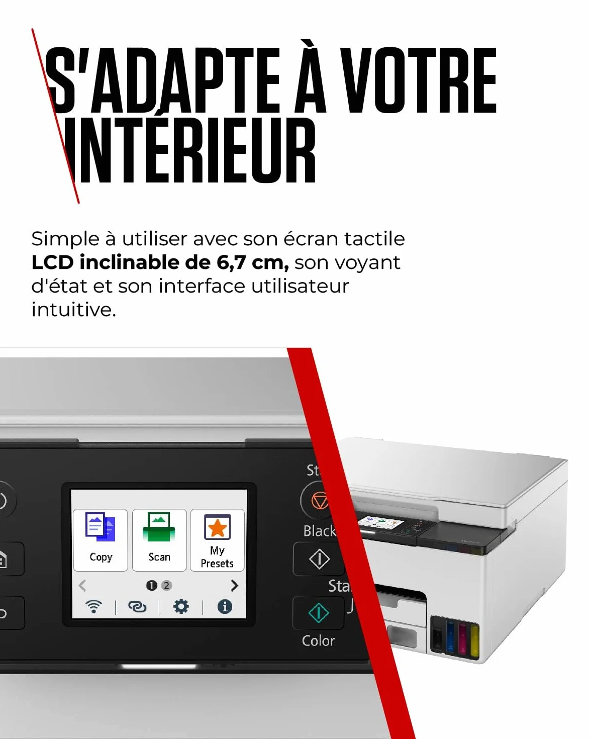 Canon MAXIFY GX1050 Imprimante A4 Couleur Jet d'encre MegaTank Tout-en-Un sans Fil Wi-Fi Ethernet USB