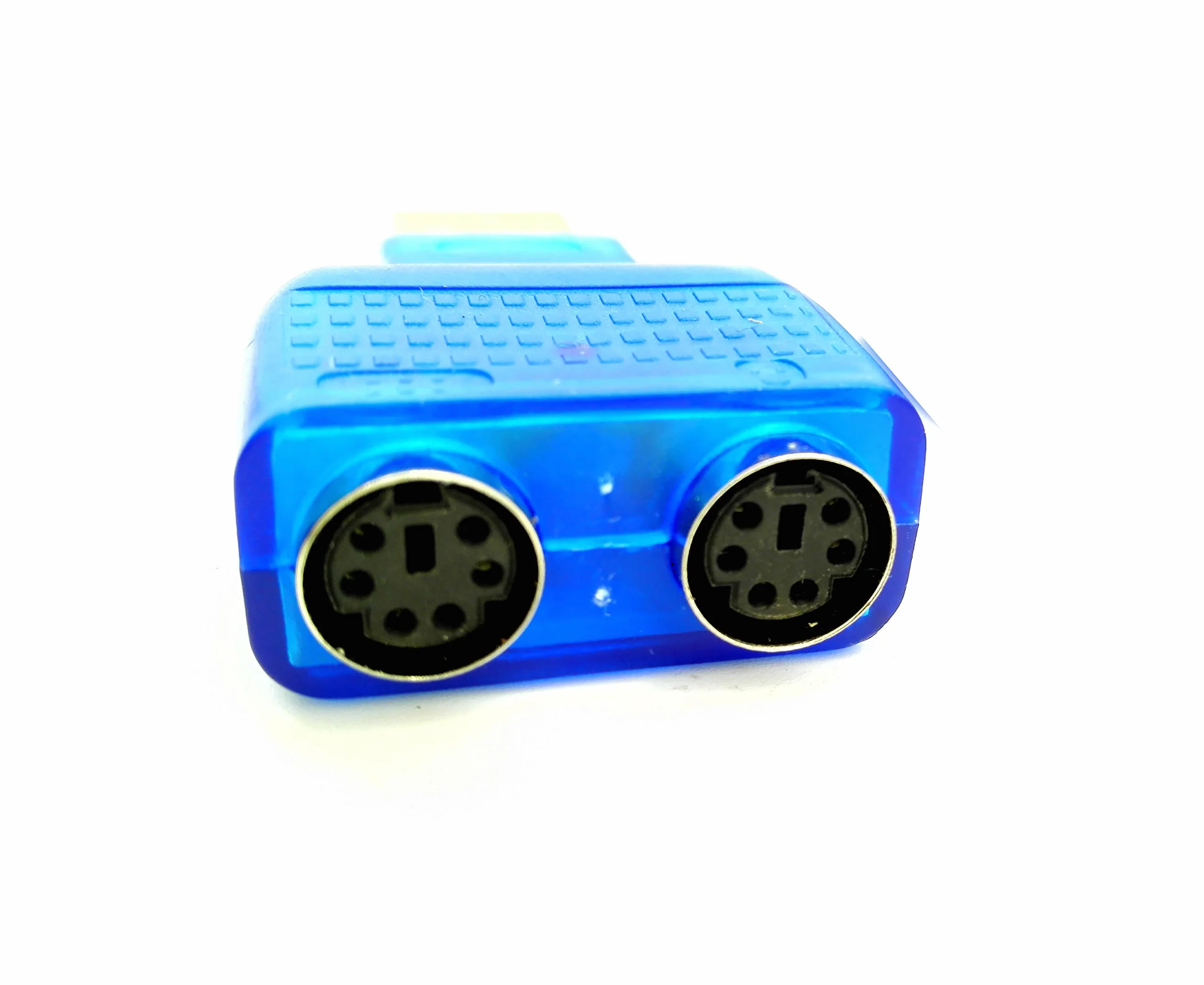 Bleu Souris Clavier USB A mâle vers Dual PS/2 Femelle Adaptateur T-Splitter