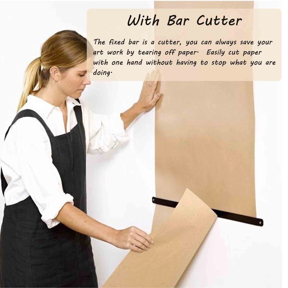 Distributeur Et Coupe-Papier Mural, Distributeur De Papier Kraft/Coupe-Papier d'emballage, pour La Maison, Le Bureau, Un Café Ou Une École, Papier Kraft, Largeur 70 Cm.