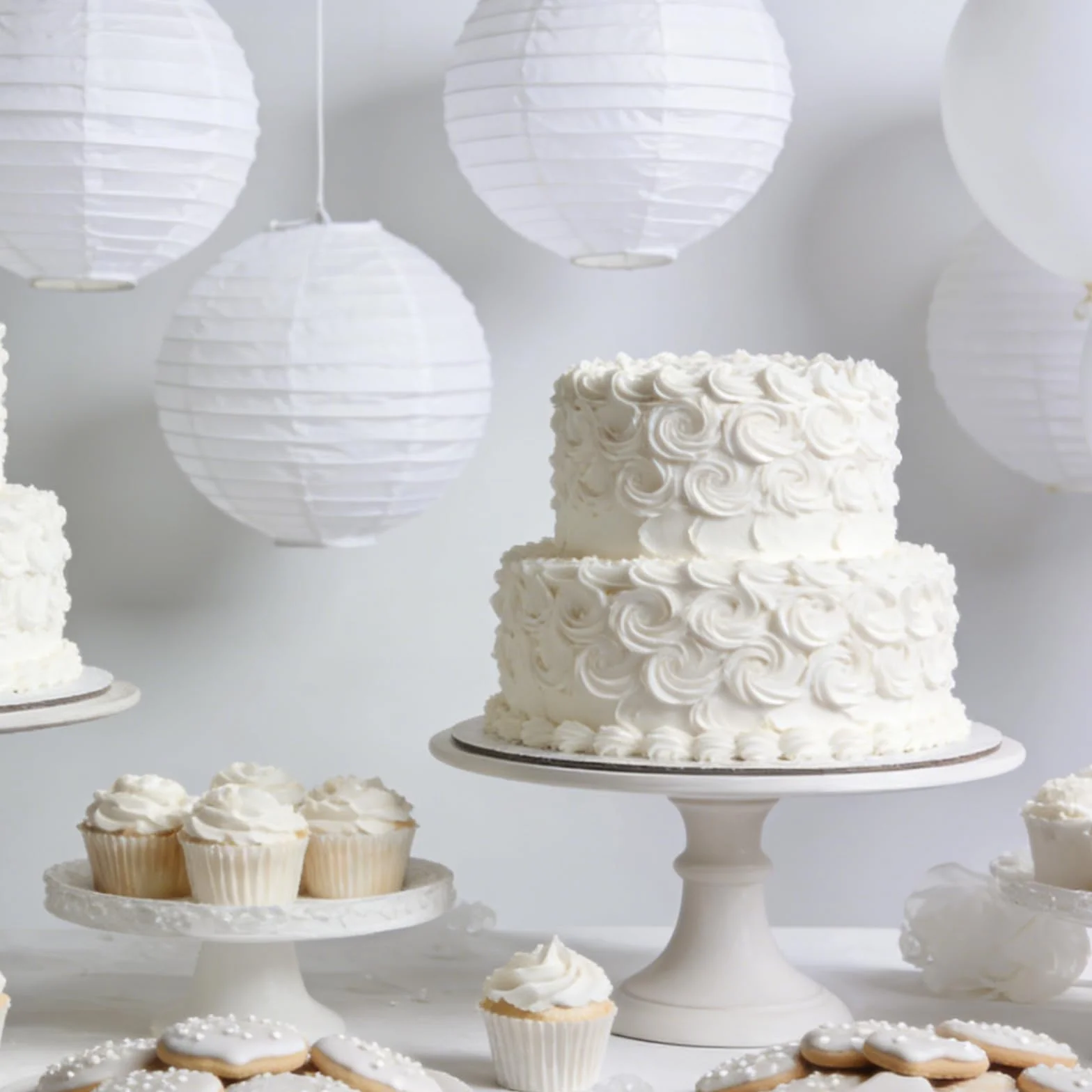Lanterne en Papier Blanc 12pcs Rond pour Décoration de Fête