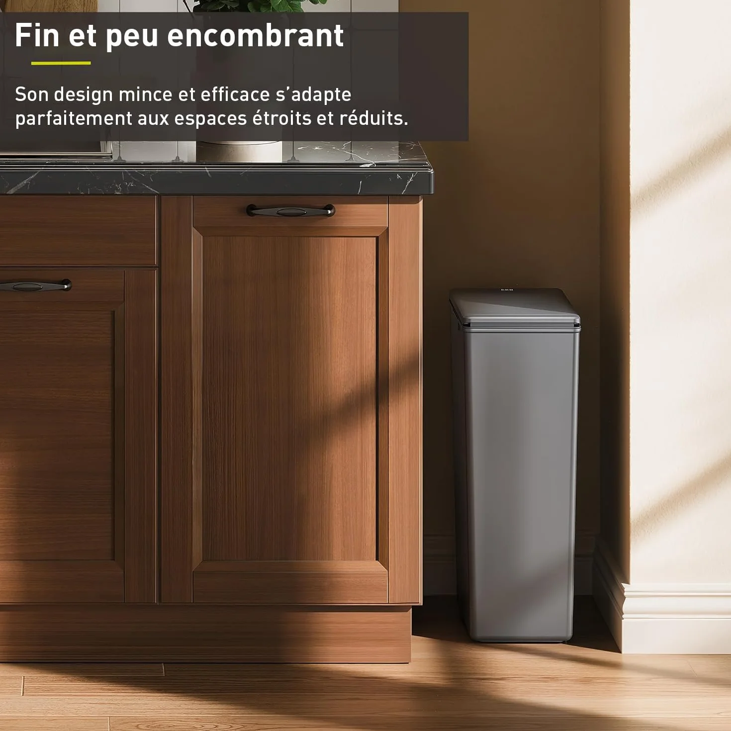 EKO Poubelle de Cuisine Morandi 30 L Ouverture Tactile Gris Foncé
