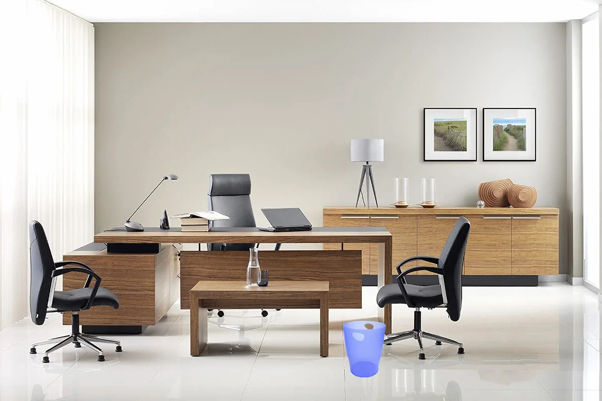 EXACOMPTA Corbeille à papier ECOBIN bleu glacé transparent