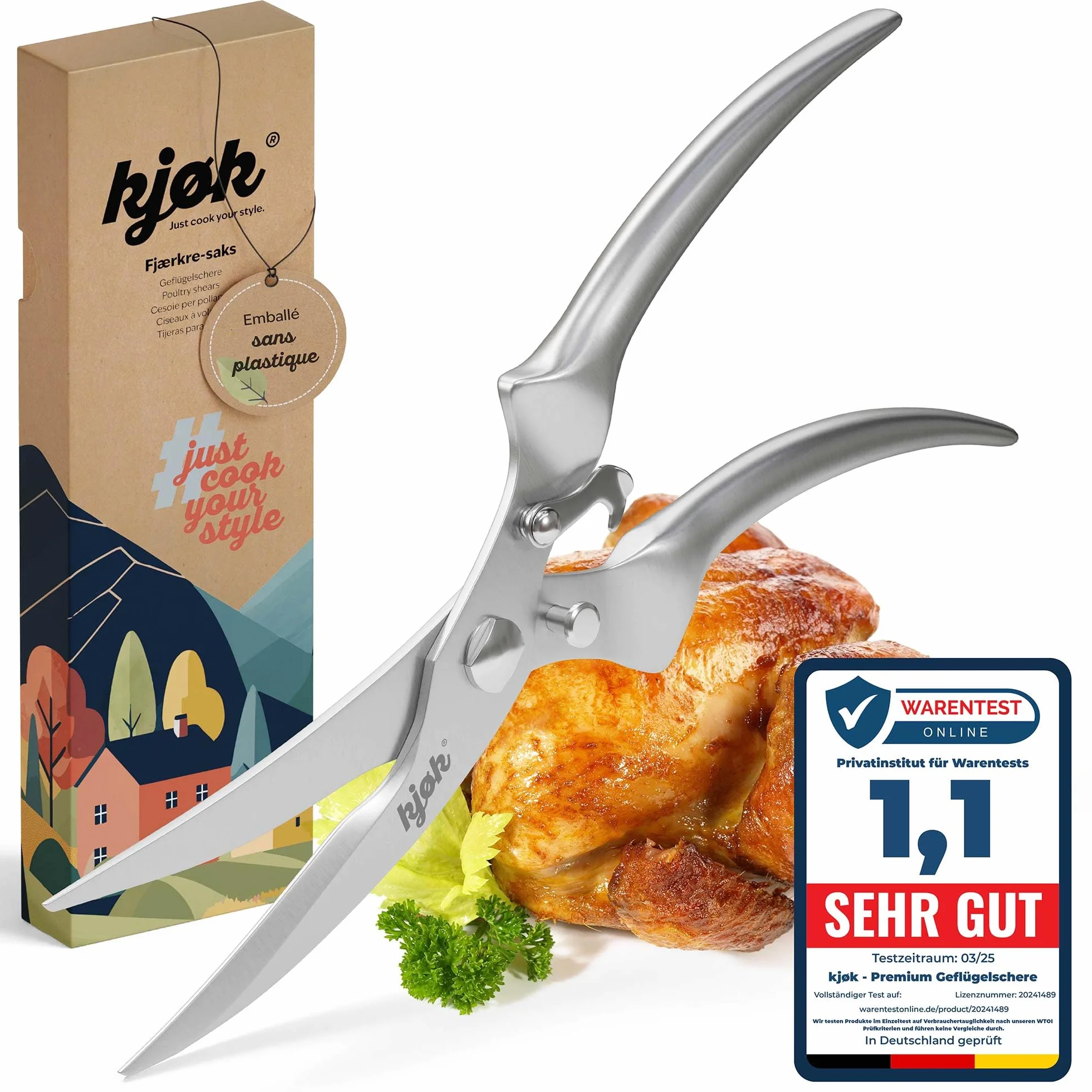 Ciseaux à Volaille en Acier Inoxydable Premium Ciseaux de Cuisine pour Poulet Oie Canard