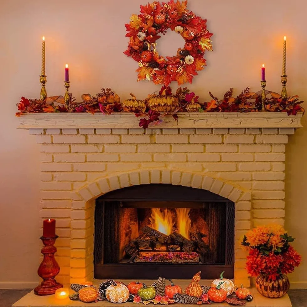 VASIN Décoration de Citrouilles Automne, 88 Pièces Citrouilles Artificielles Halloween Automne Décoration